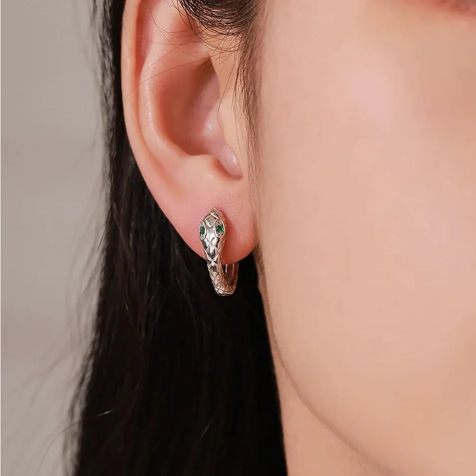 Lilou Silver Snake Hoops