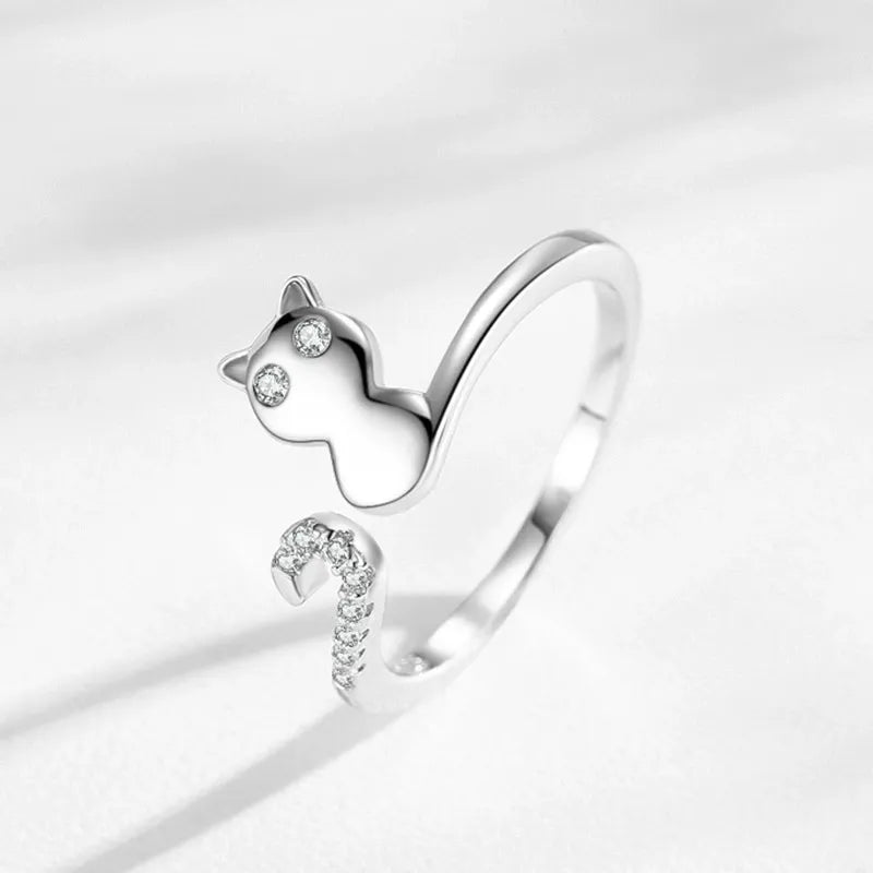 Emma Silver Kitten Ring