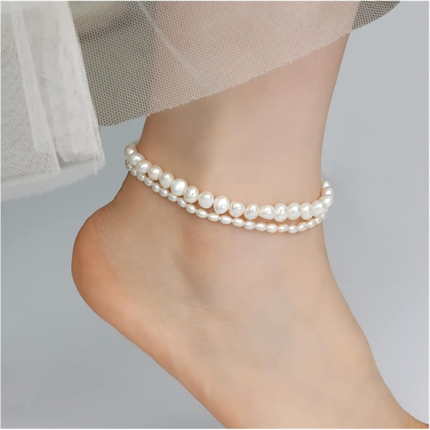Olivia Organic Pearl Anklet