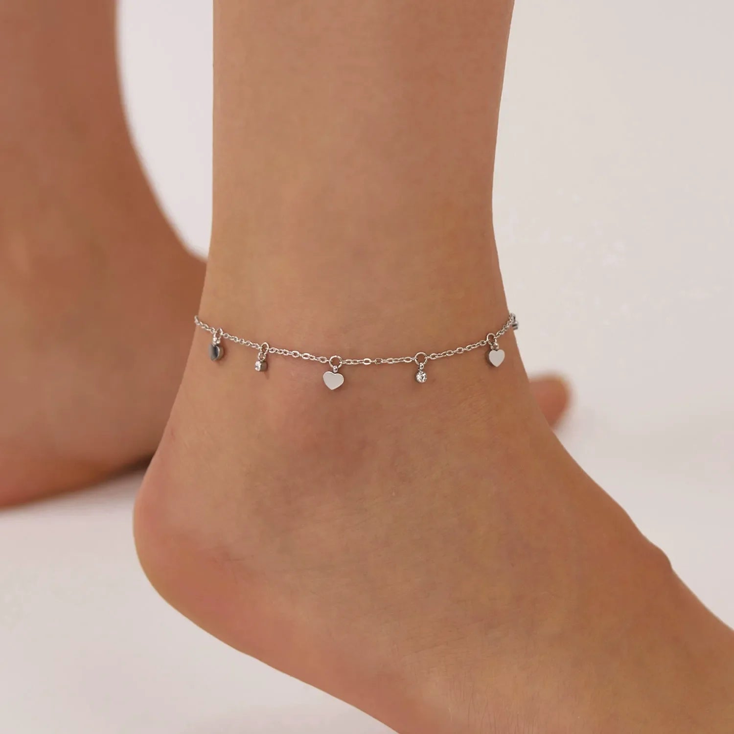 Lucie Heart Charm Anklet
