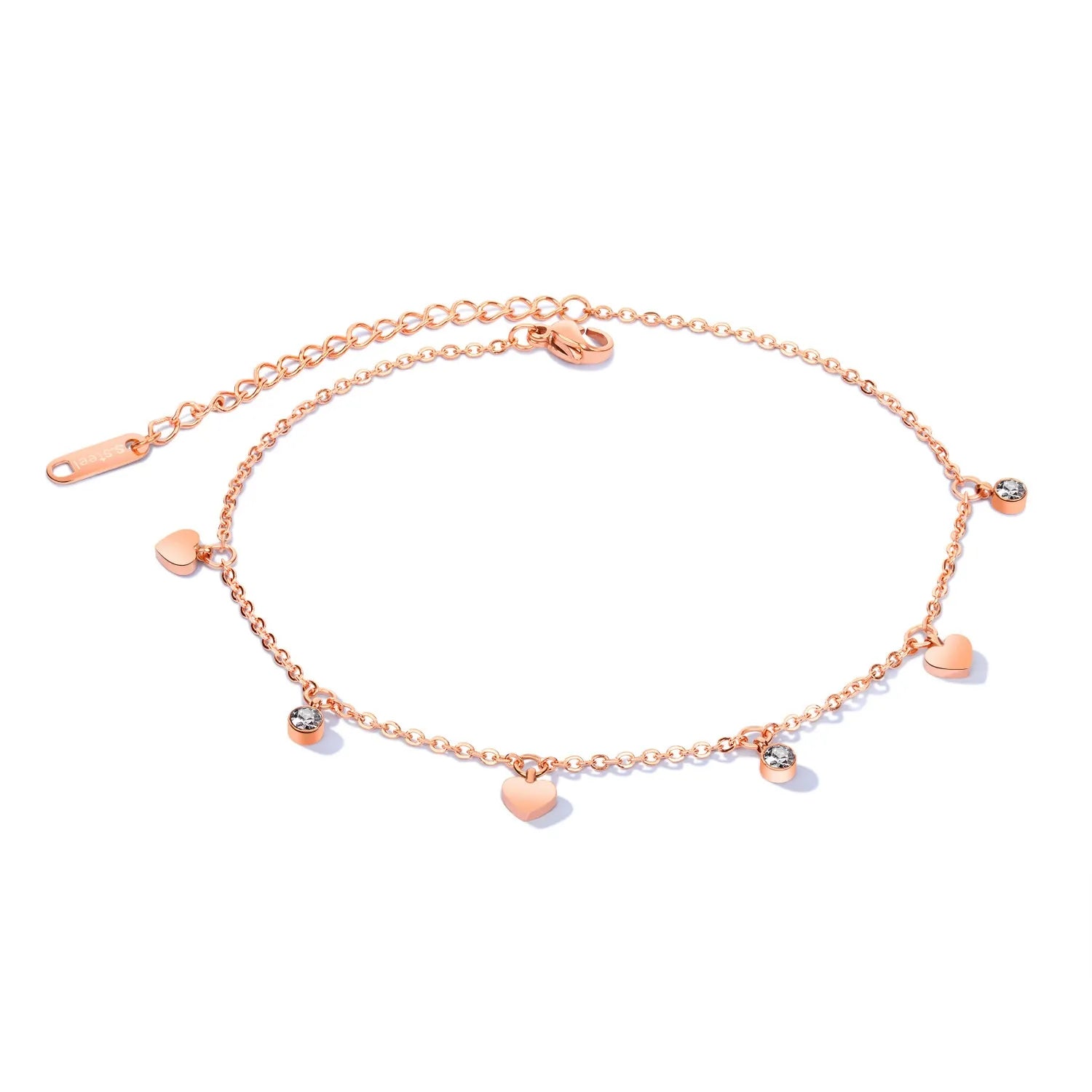 Lucie Heart Charm Anklet