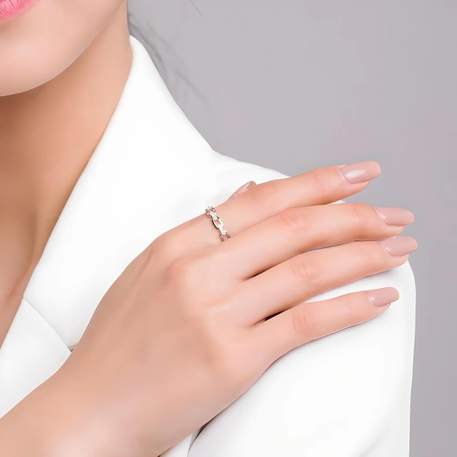 Ava Link Silver Ring