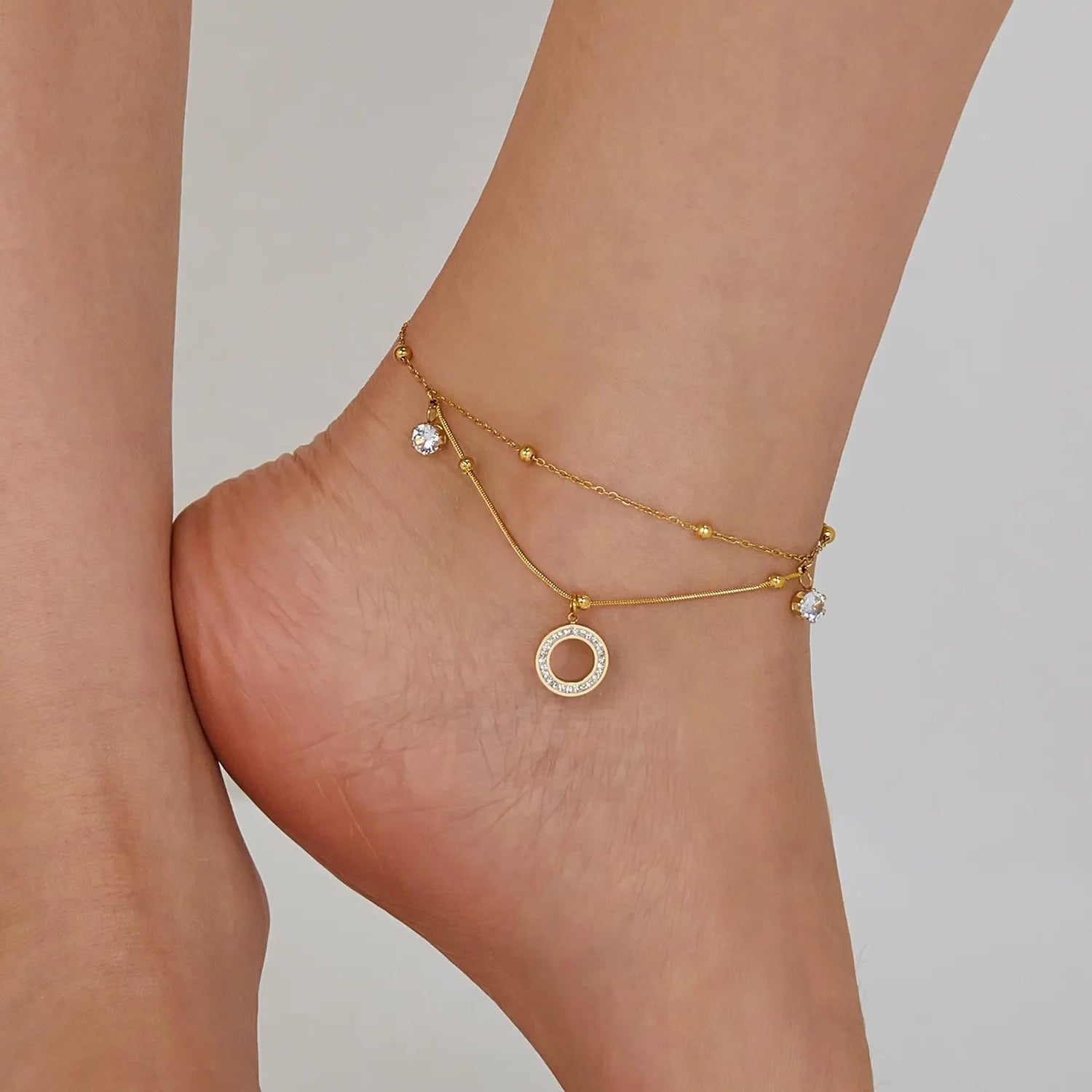 Aurélie Circle Charm Anklet