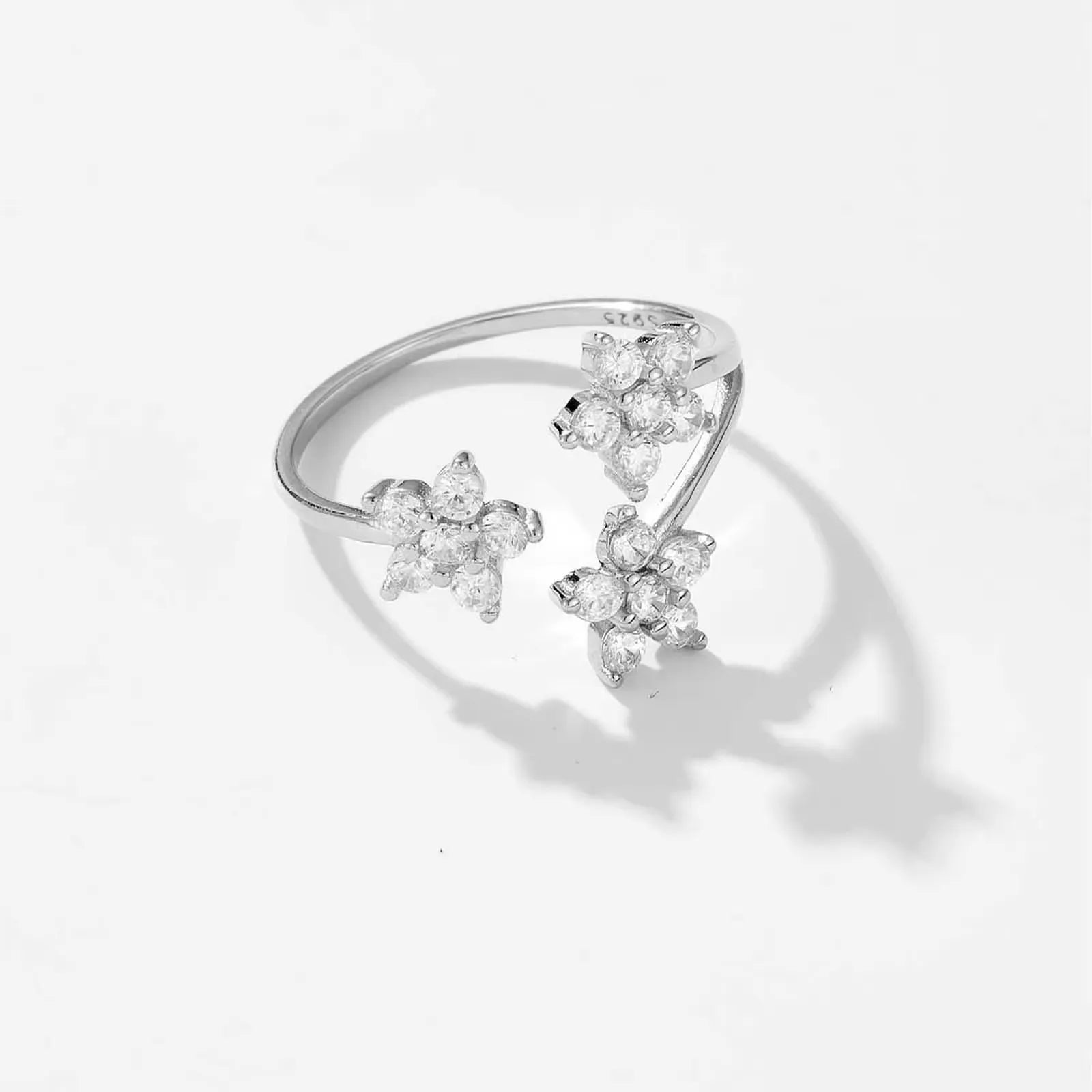 Lydia Crystal Flowers Ring