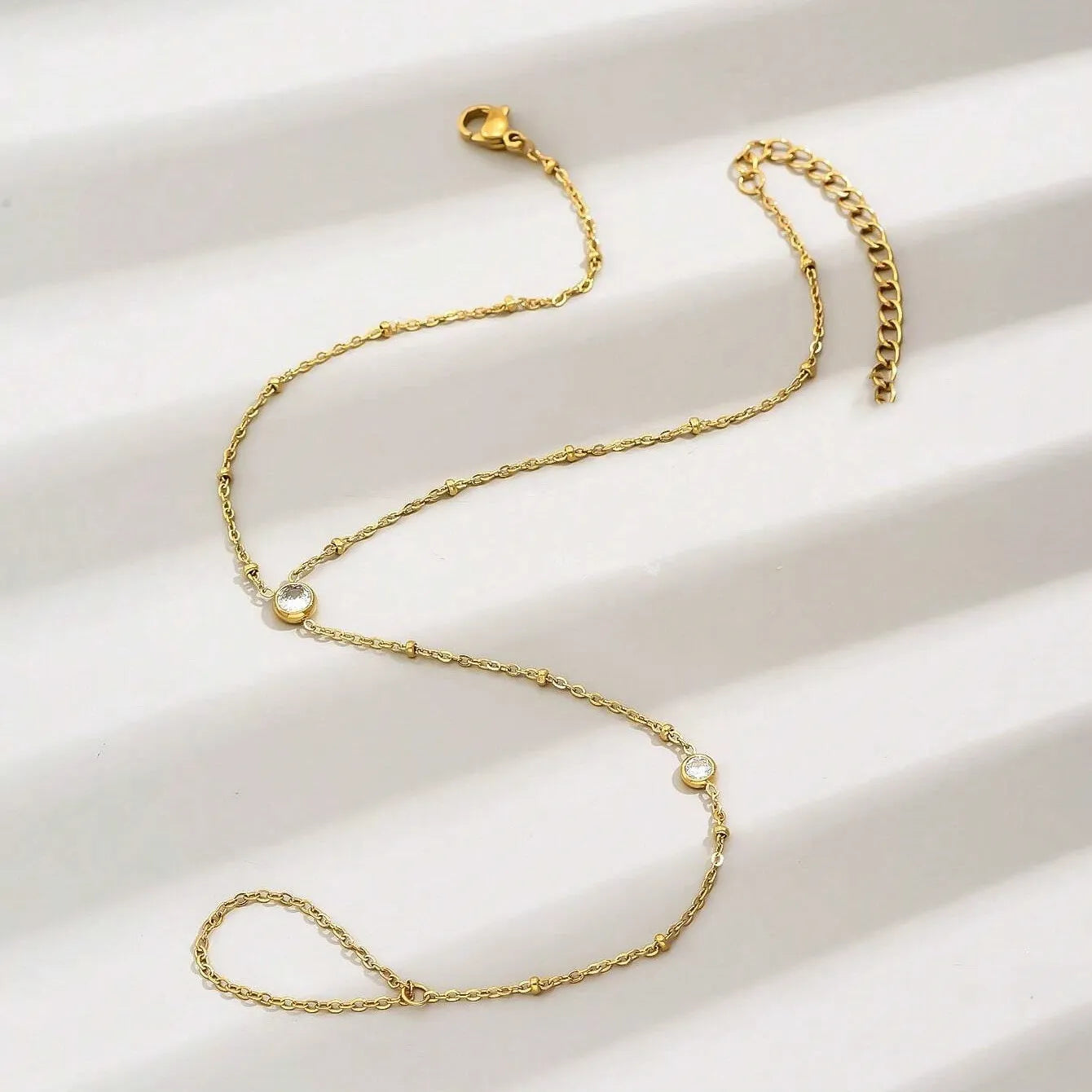 Mia Gold Crystal Chain Anklet