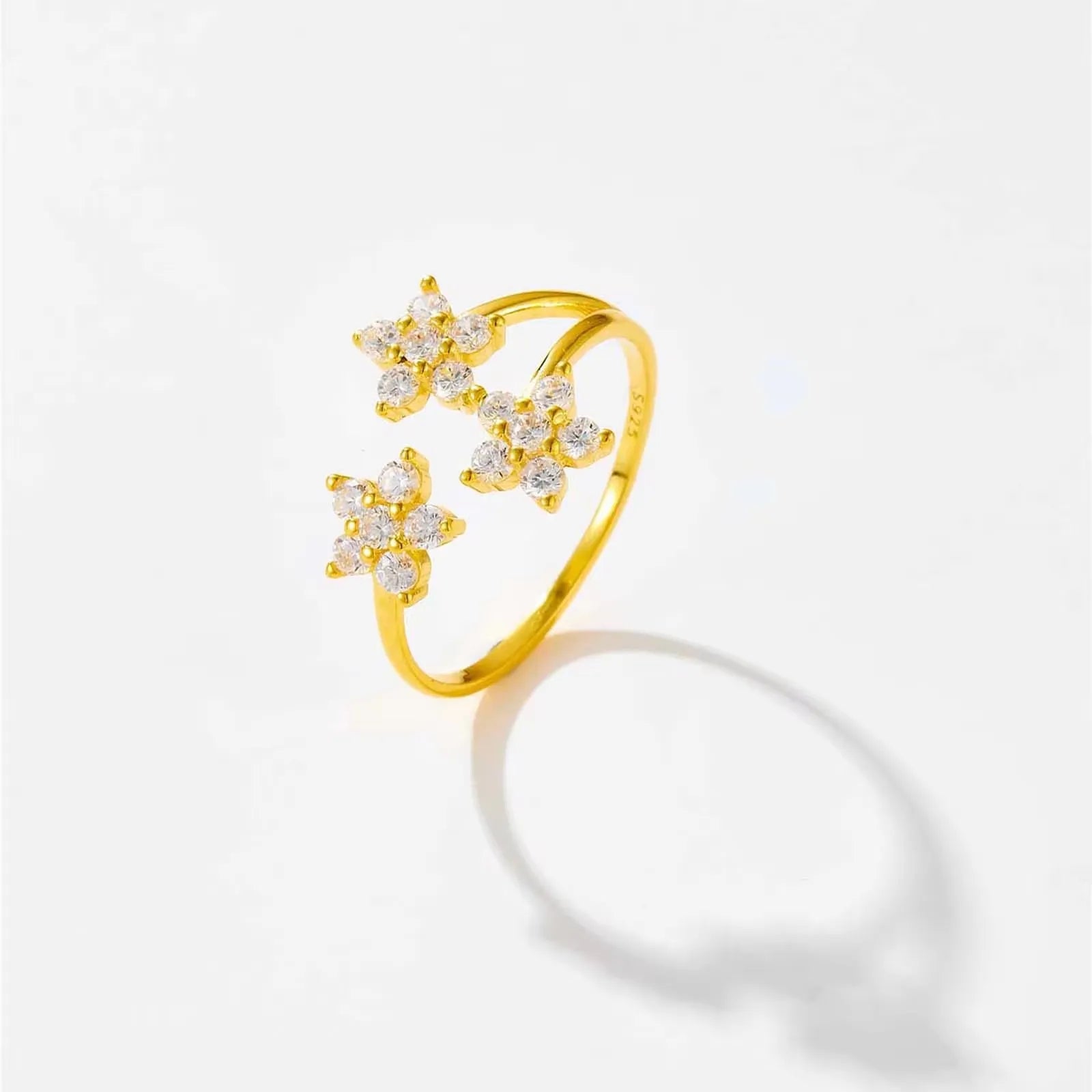 Sophie Crystal Flowers Ring