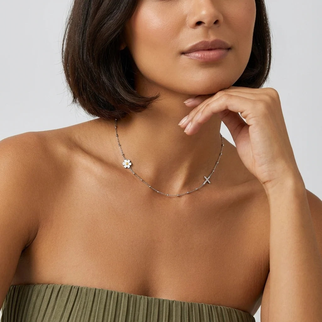 Olivia Marguerite Cross Necklace