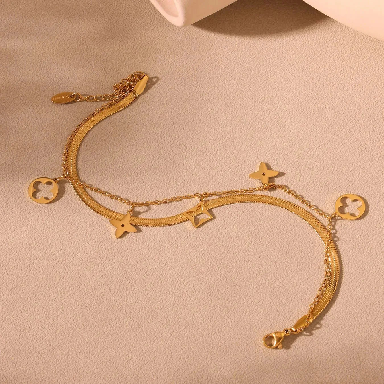 Aurélie Clover Charm Anklet