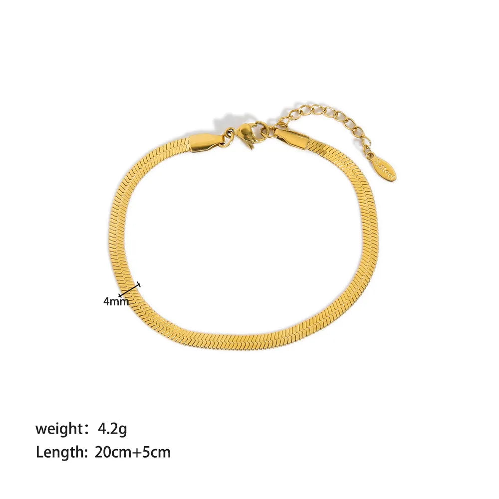 Gia Gold Herringbone Anklet