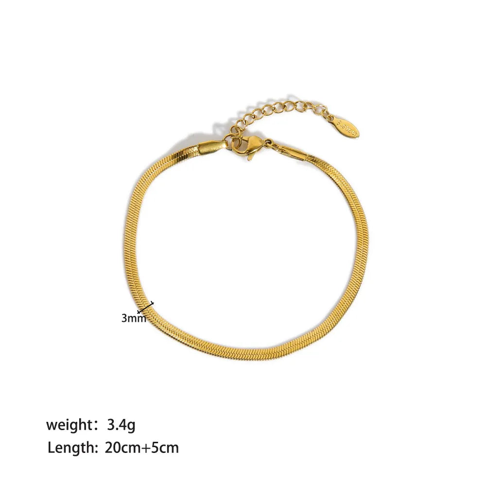 Gia Gold Herringbone Anklet