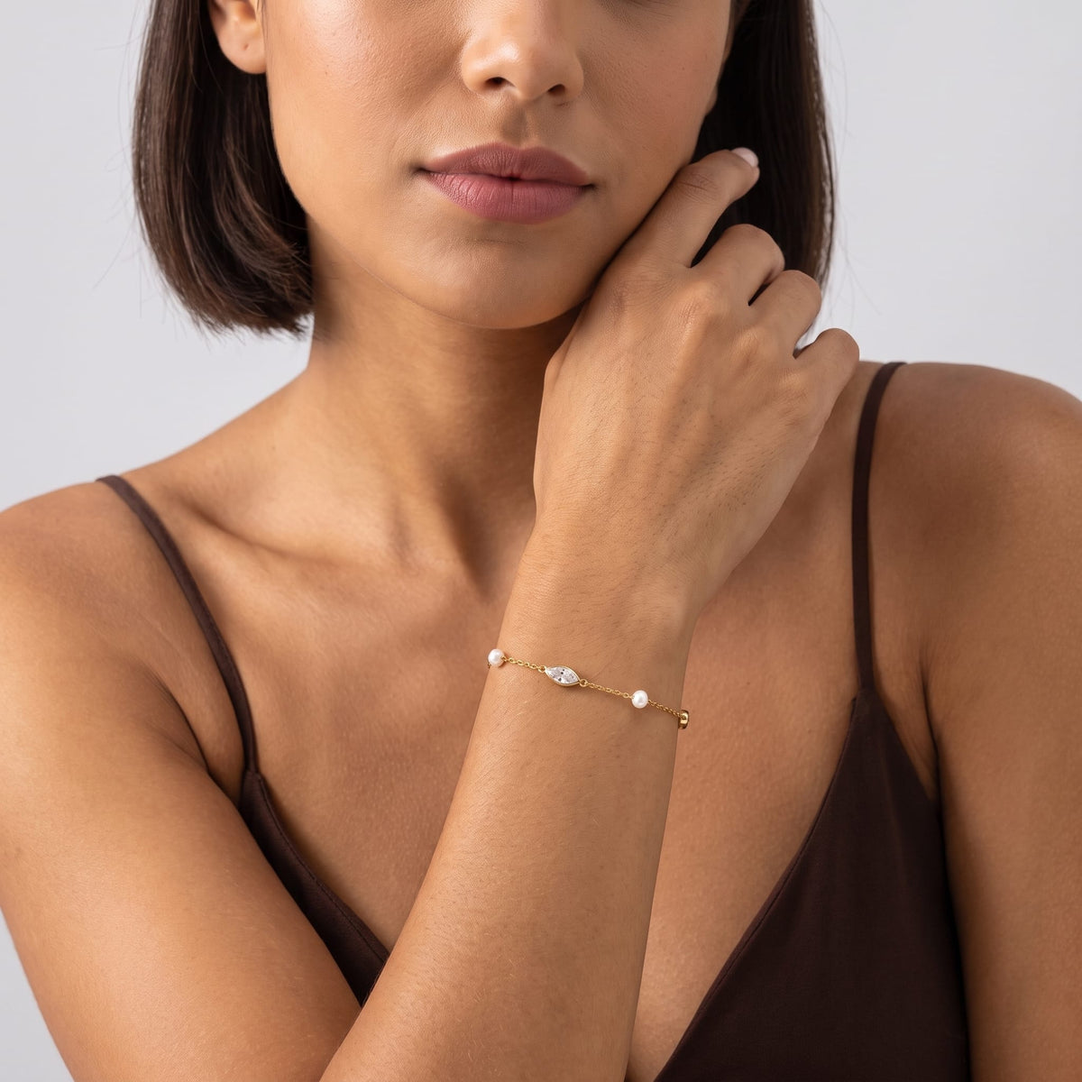Marquise & Pearl Bracelet