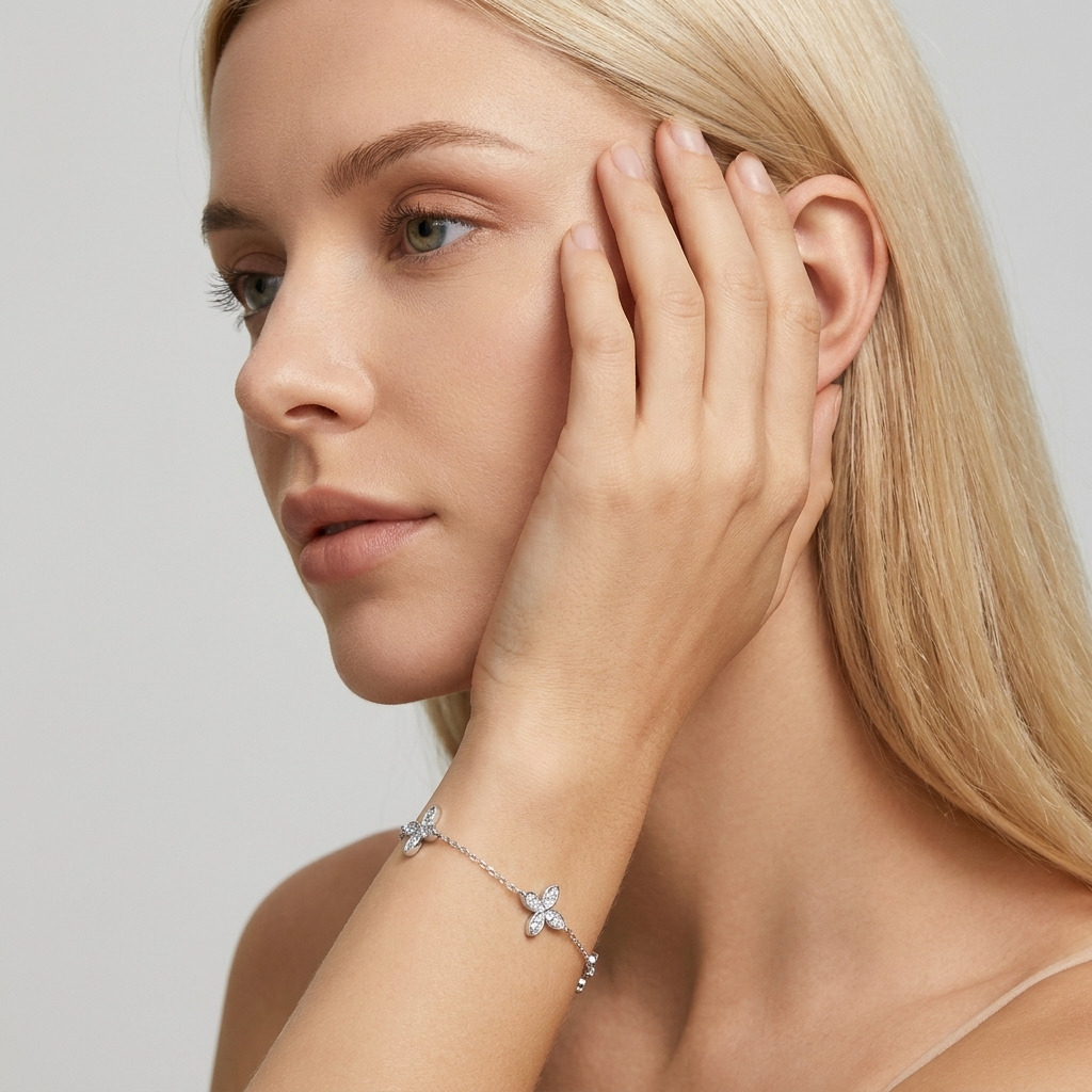 Élodie Butterfly Bracelet with Pavé CZ Stones