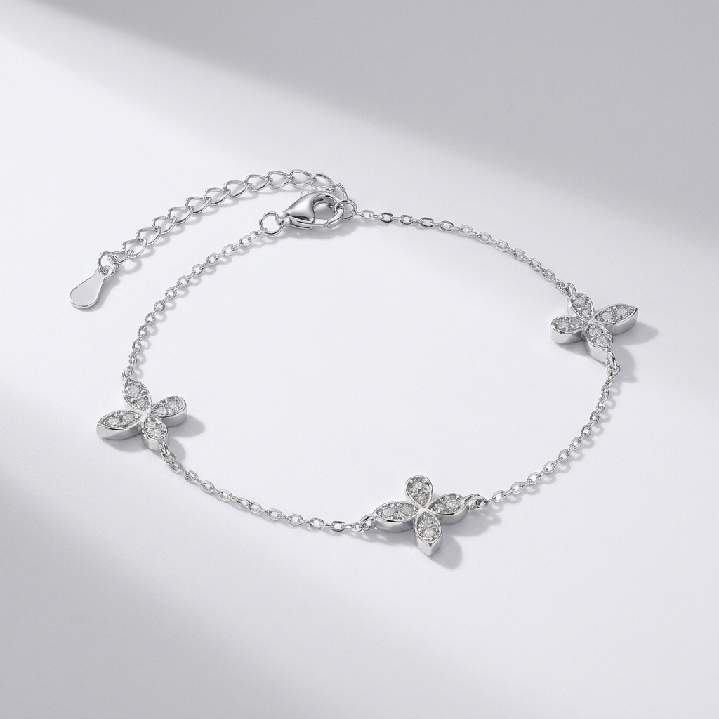 Élodie Butterfly Bracelet with Pavé CZ Stones