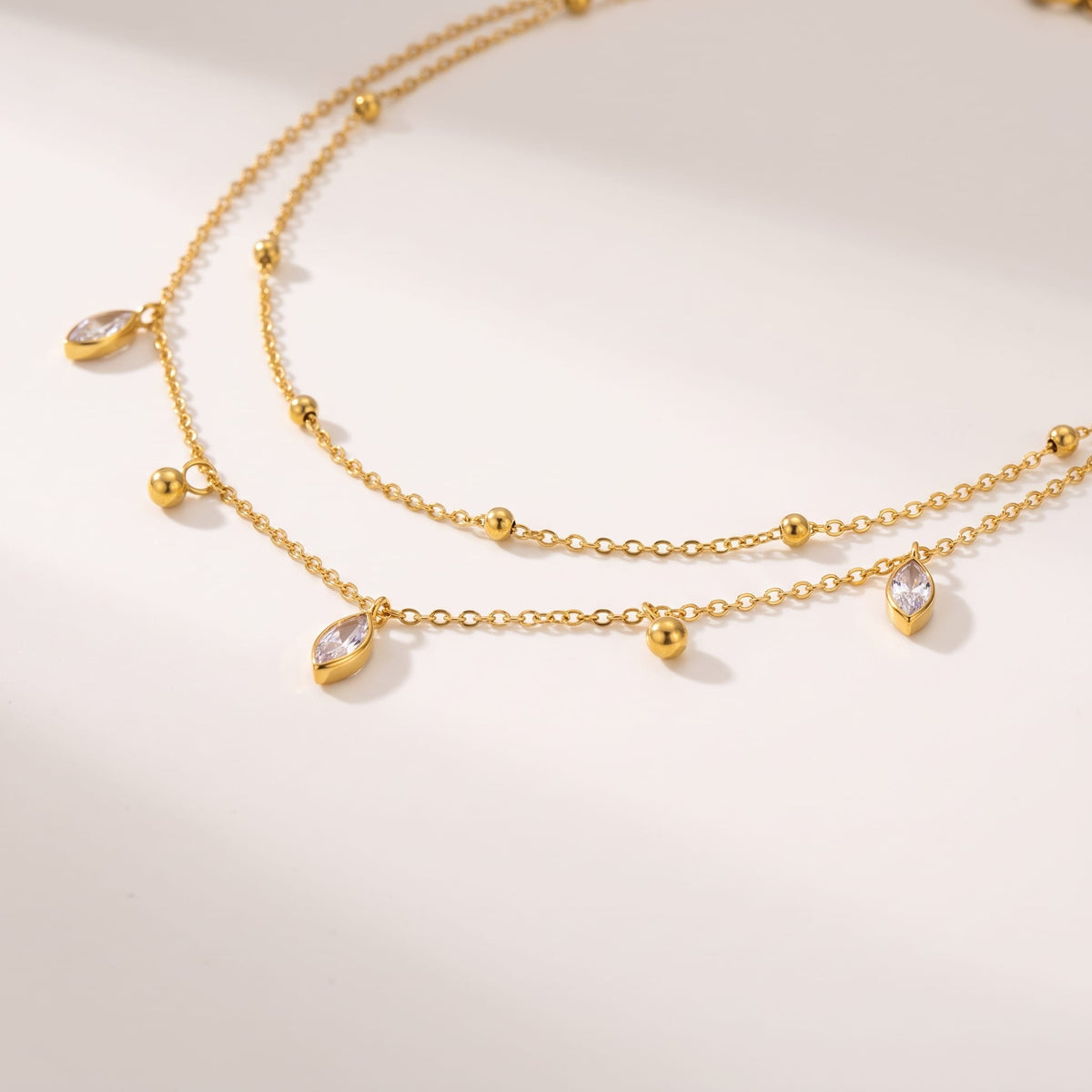 Layered Marquise Necklace