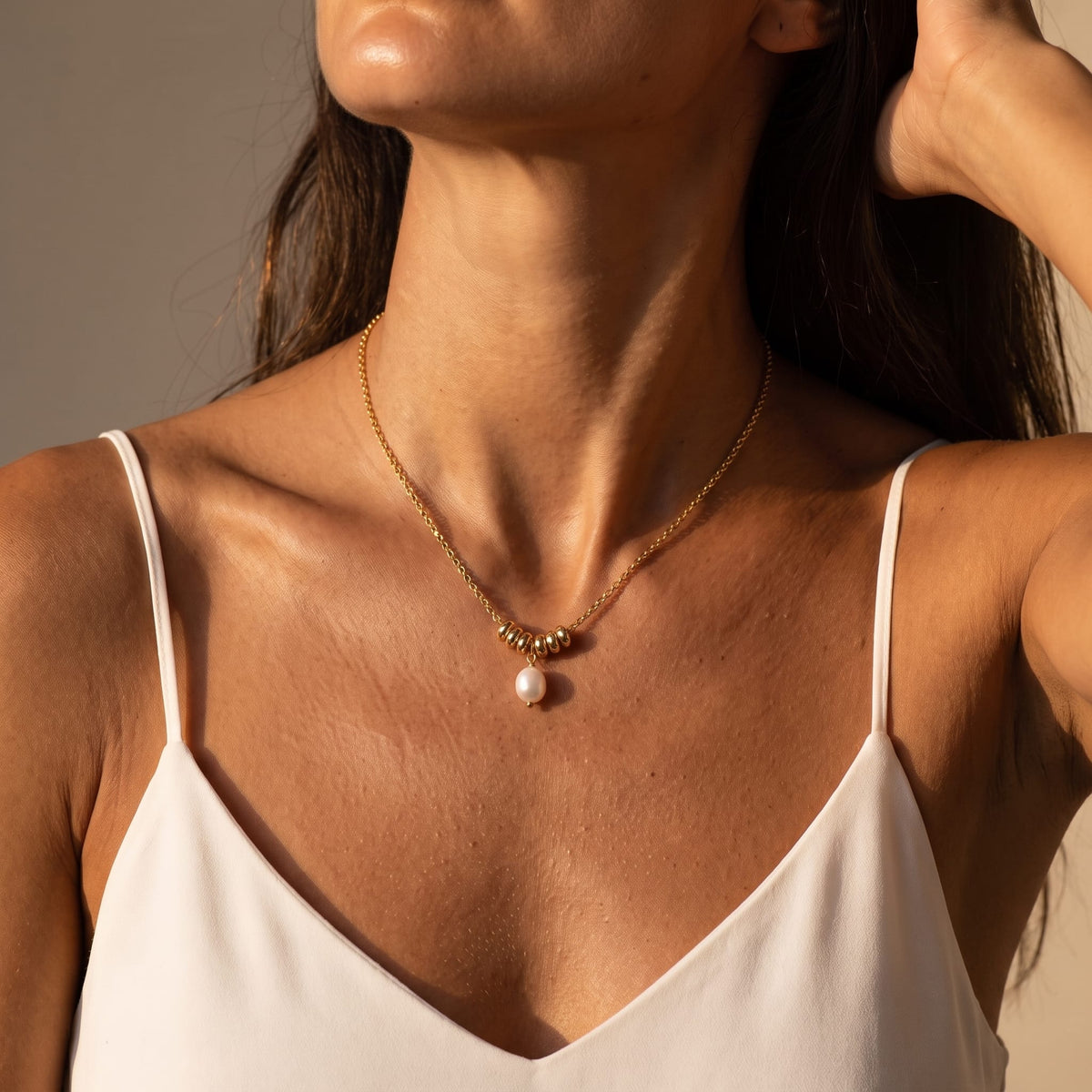 Rondelle Pearl Pendant