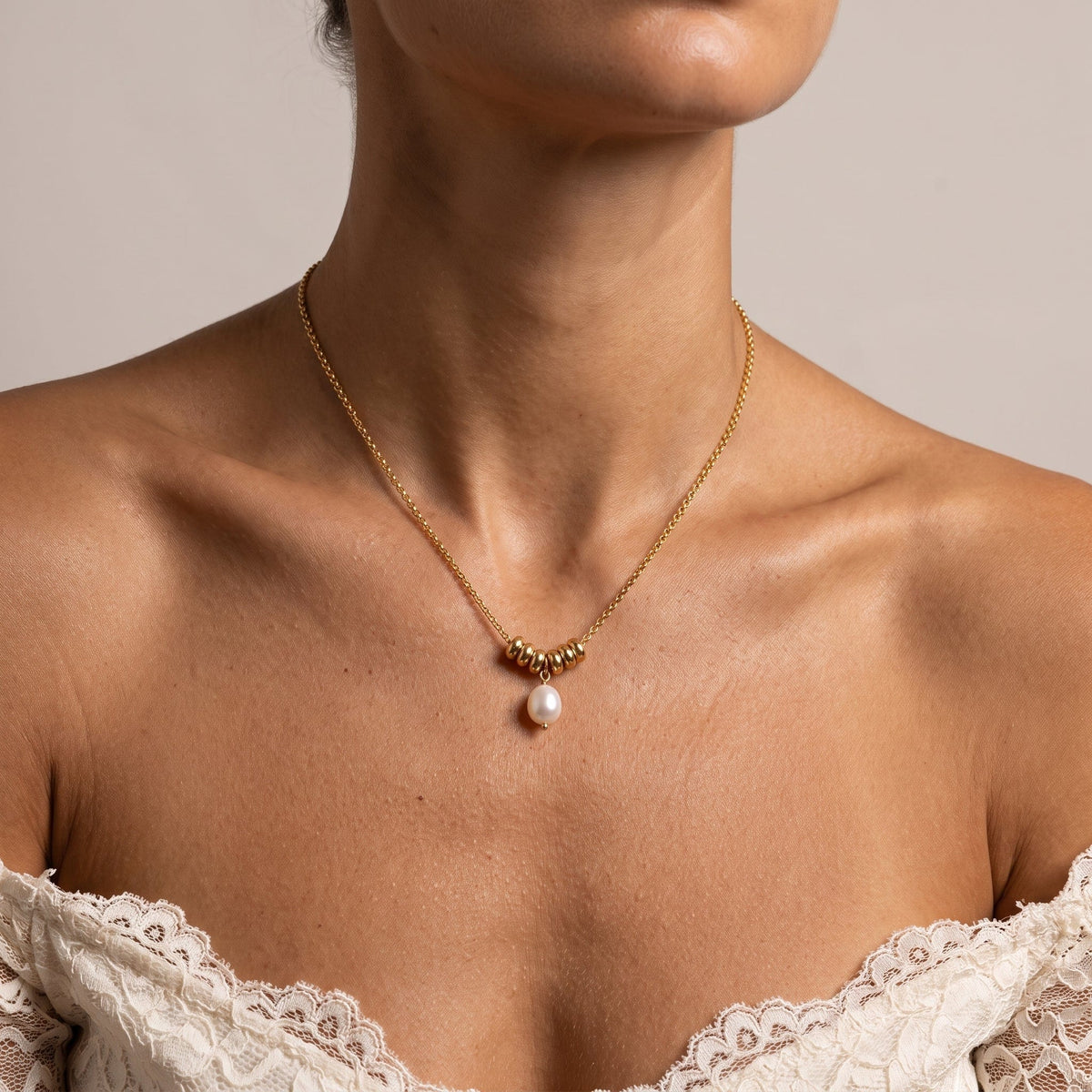 Rondelle Pearl Pendant