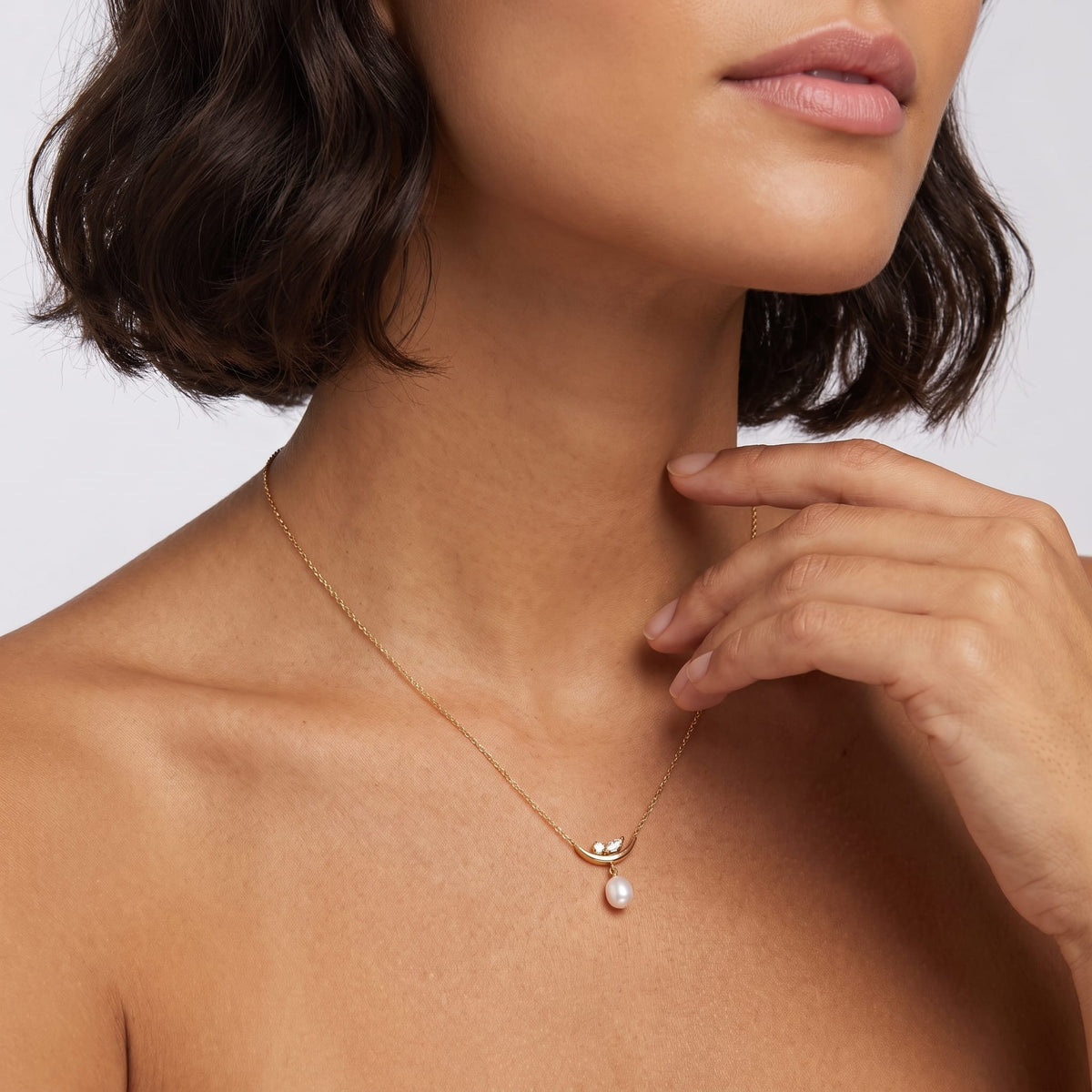 Crescent Pearl Pendant