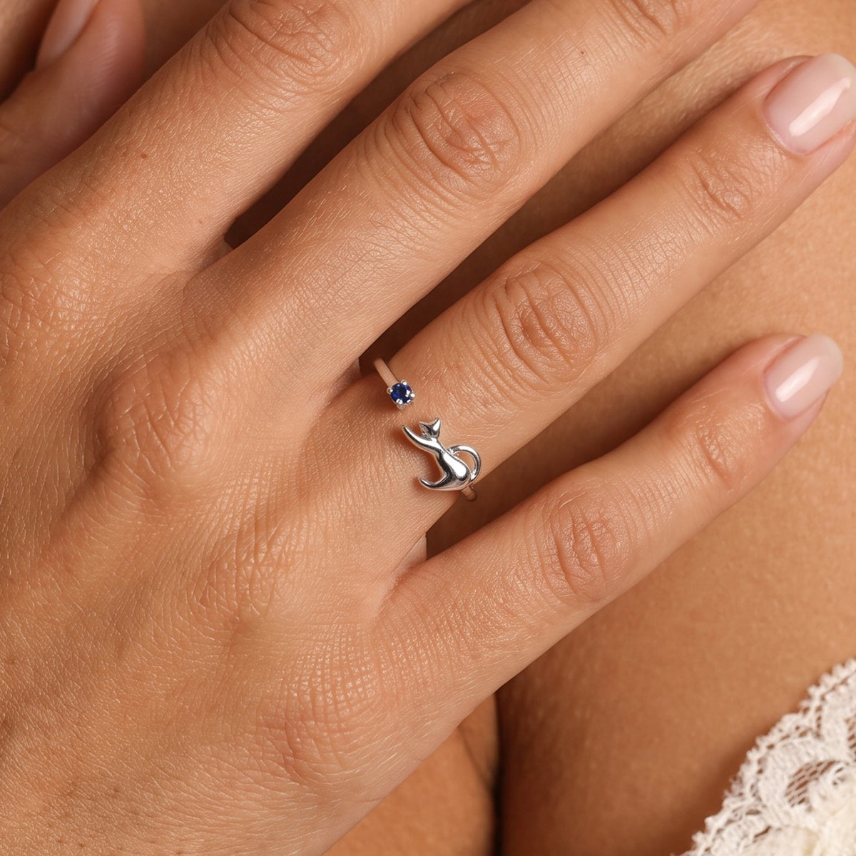 Close-up of the Prowl Ring worn on the finger