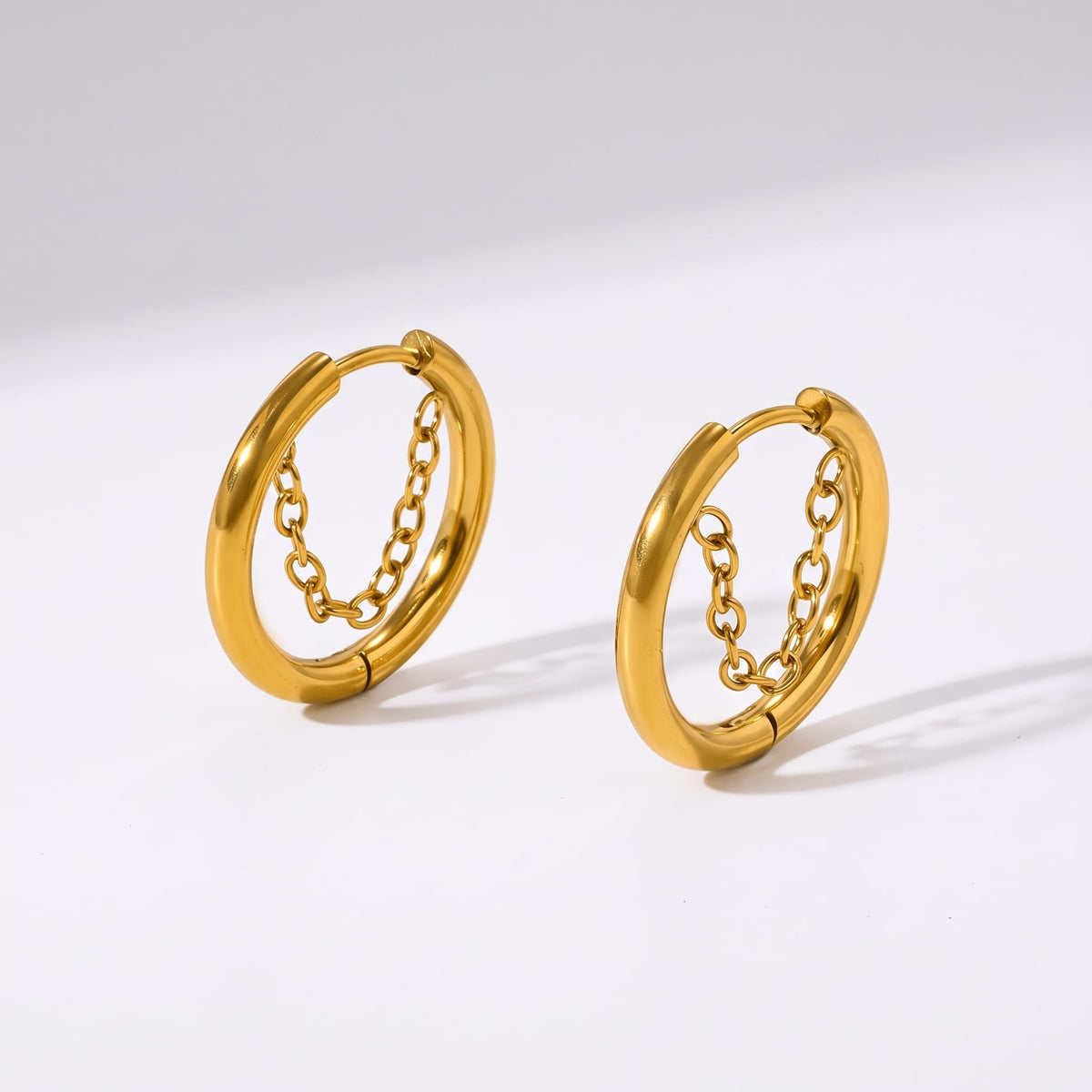 Draped Chain Hoops