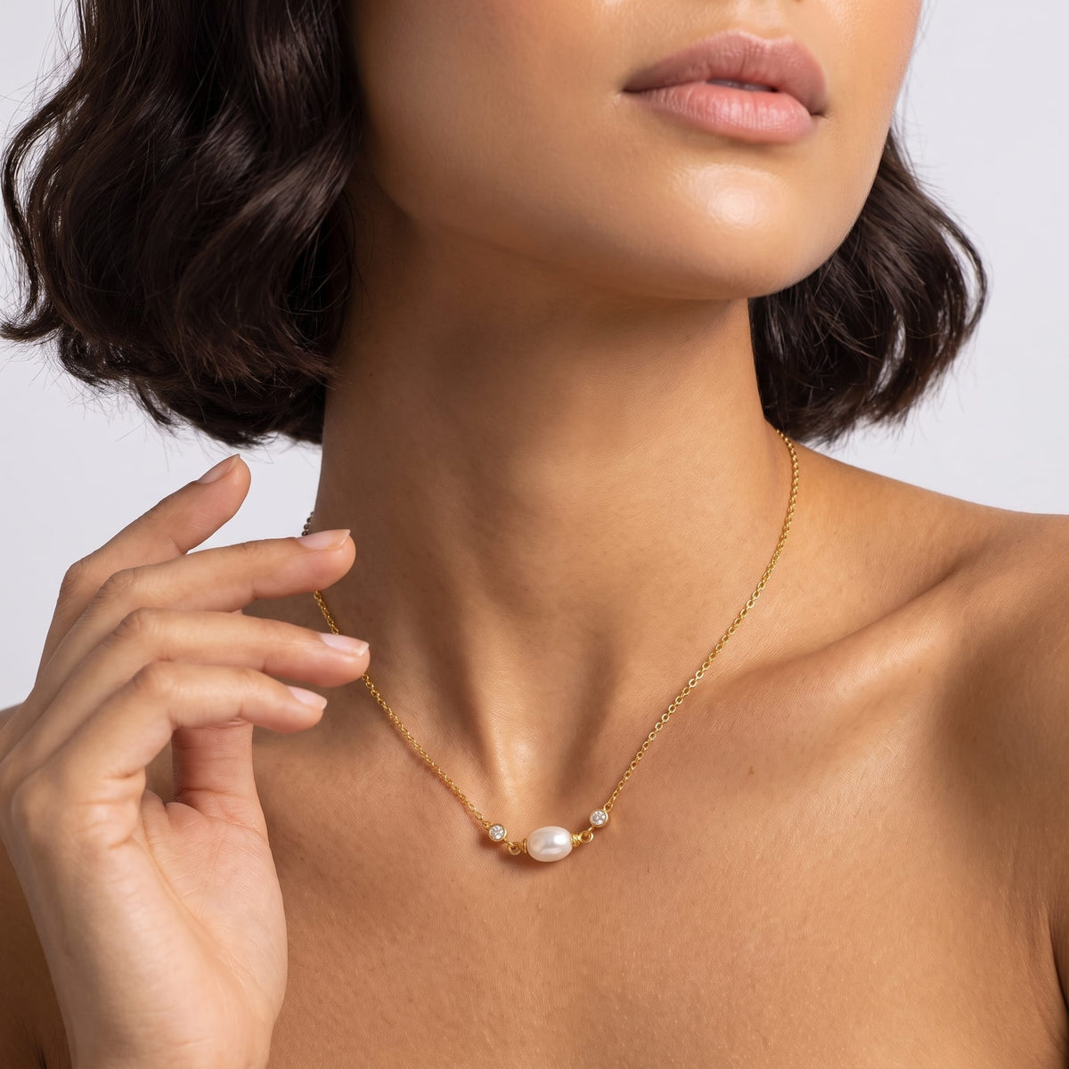 Sideways Pearl Necklace