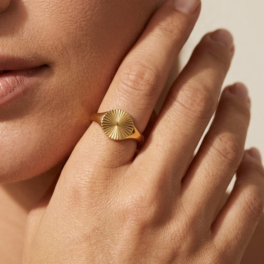 Solana Gold Ring with 18K Gold PVD Coating