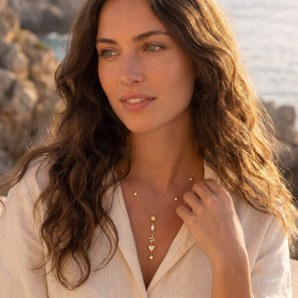 Amulet Lariat Necklace