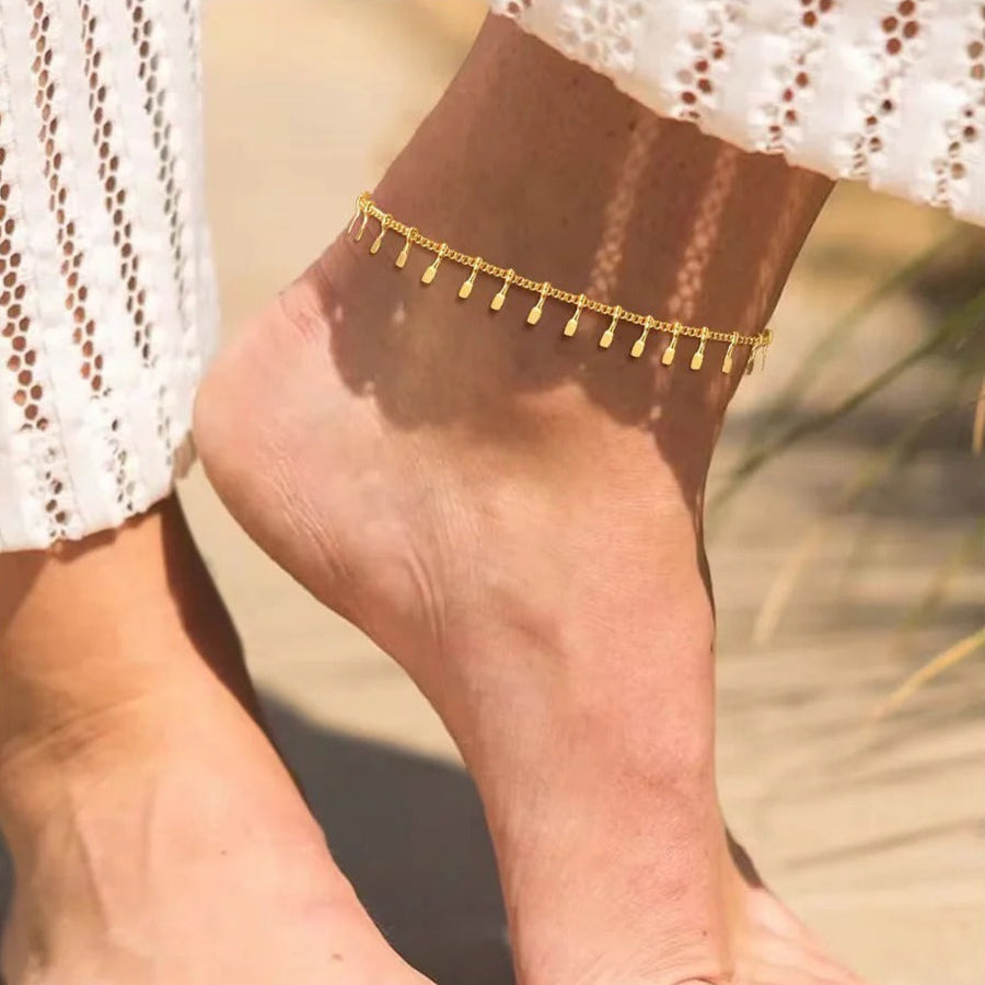 Élise Gold Tassel Anklet
