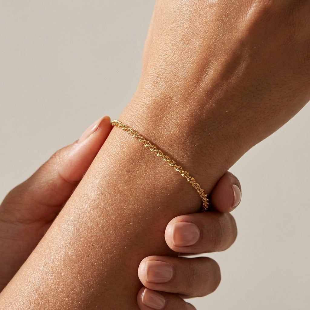 Abigail Gold Chain Bracelet in 18K Gold Finish