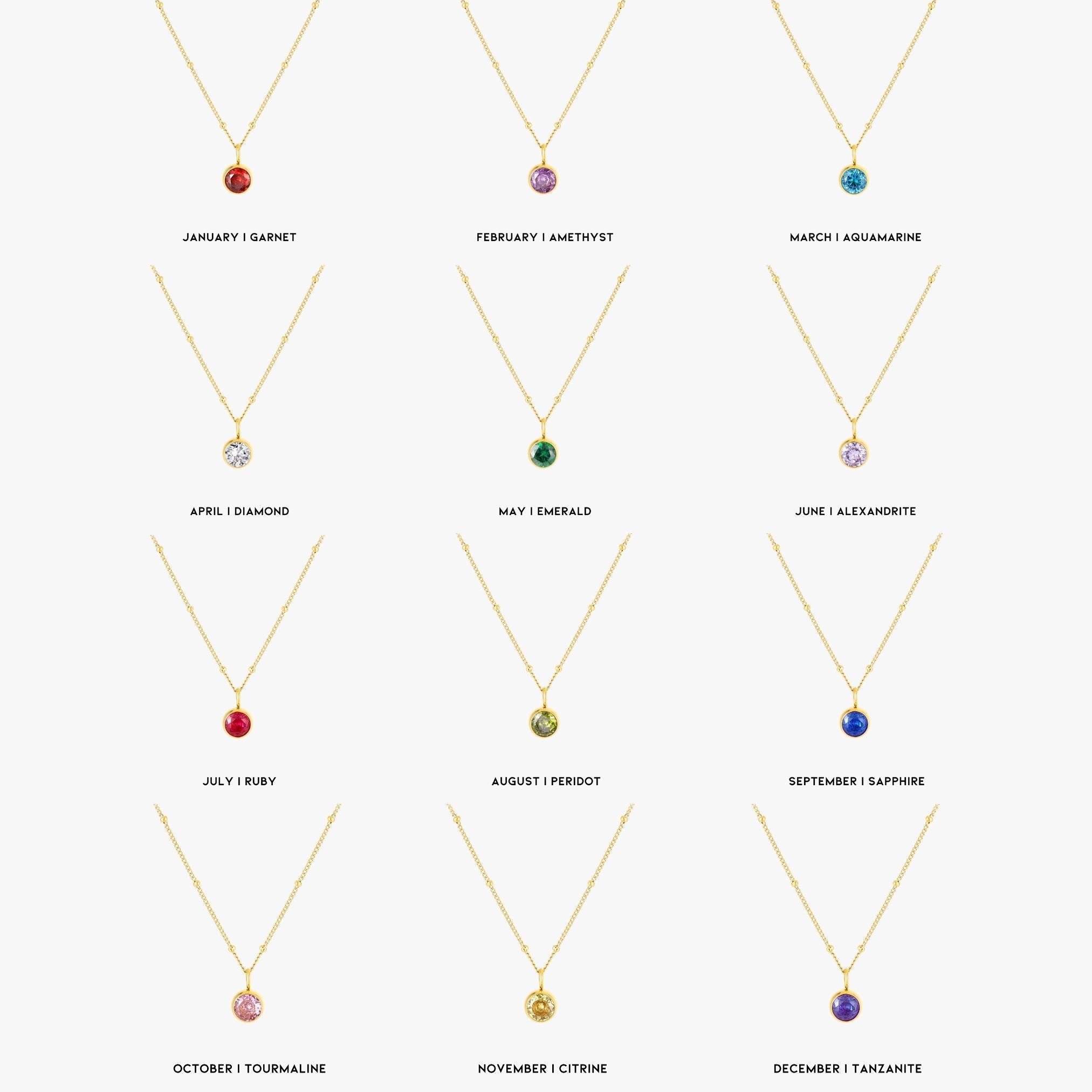 Amélie Birthstone Pedant Necklace