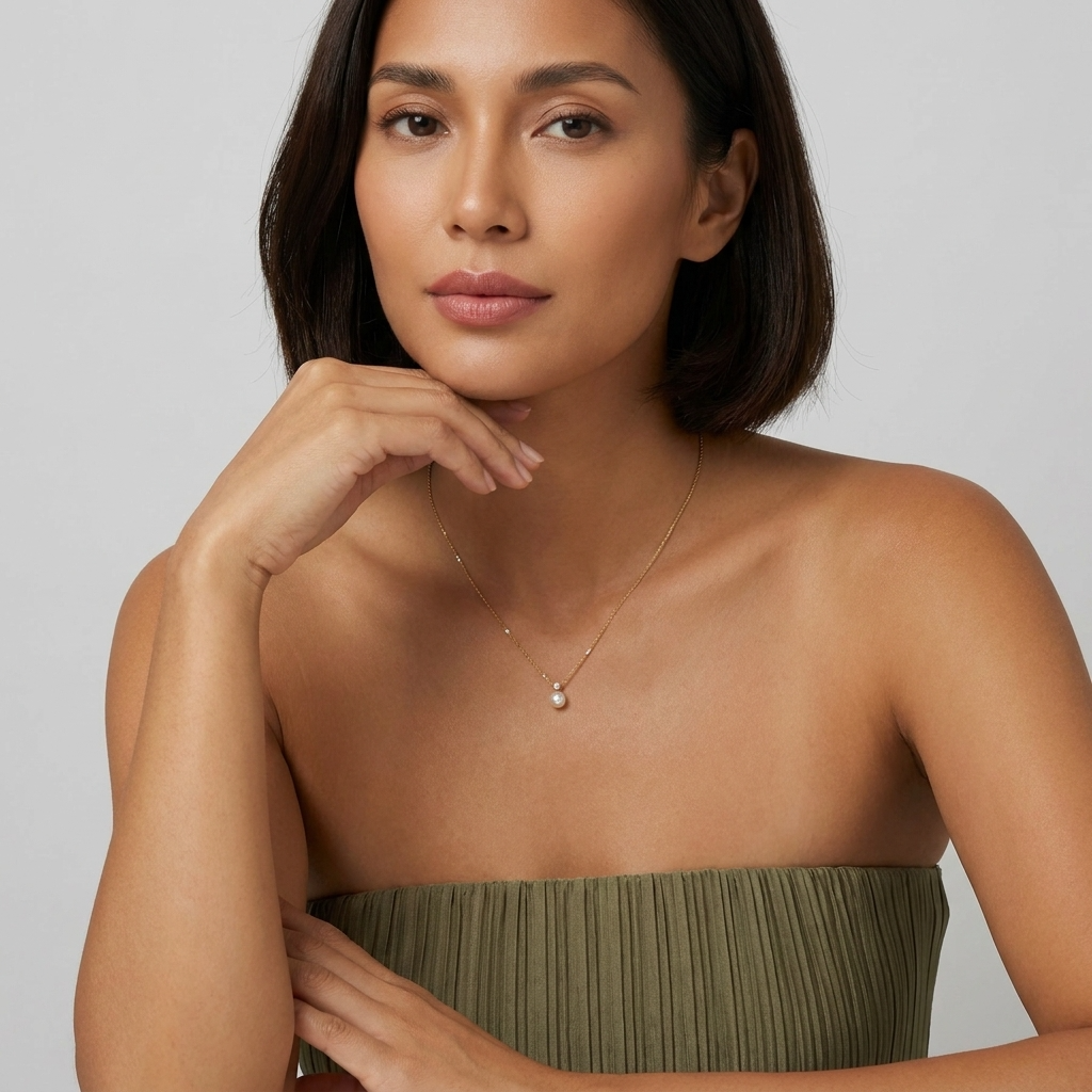 Amelie Classic Pearl Pendant with 14K gold finish