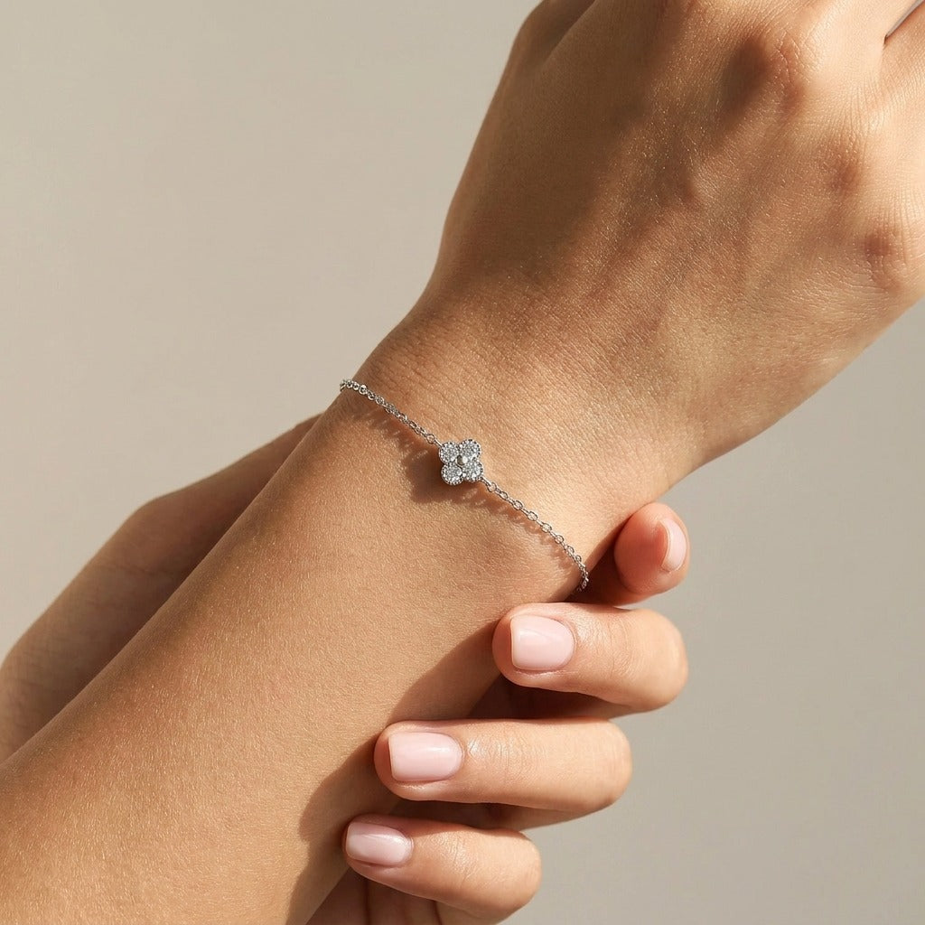 Aurélie Clover Shine Bracelet in Sterling Silver