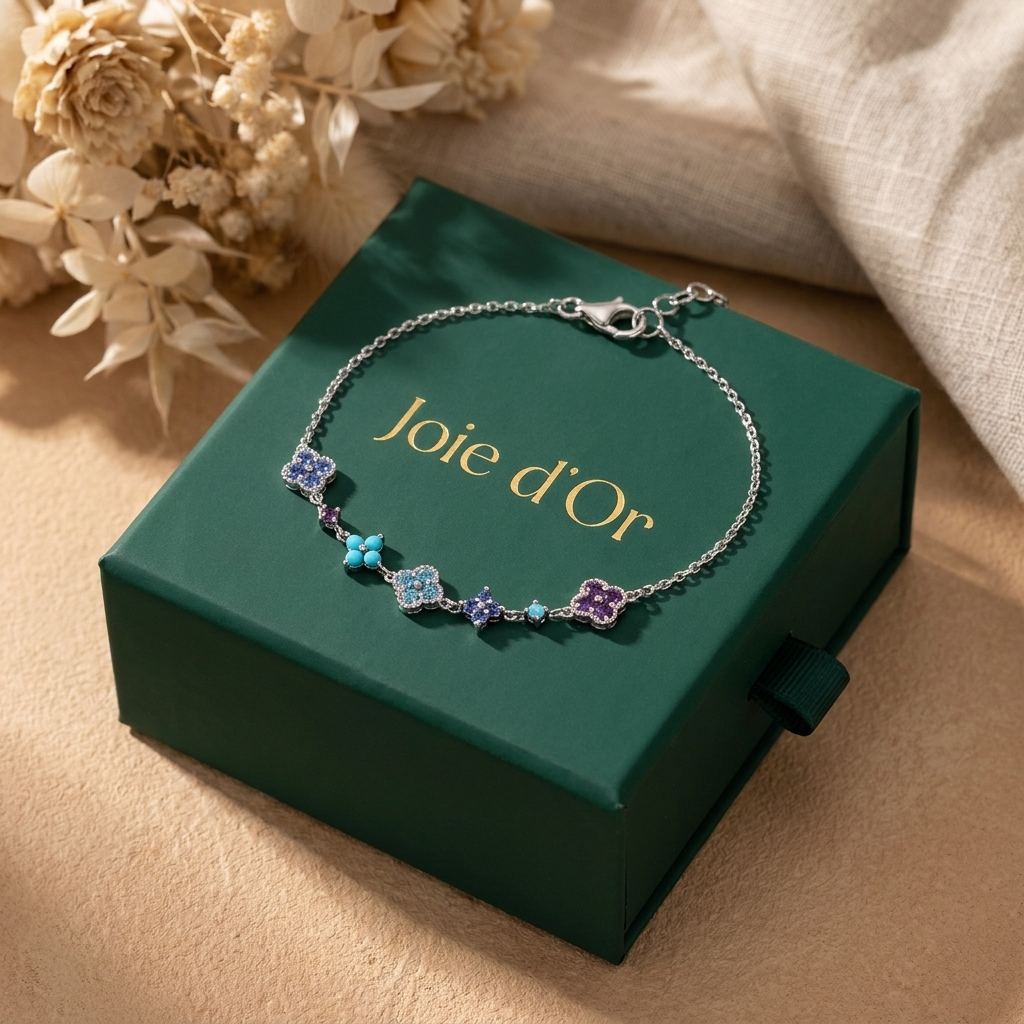 Aurélie Silver Cluster Bracelet with Premium Zircon Stones