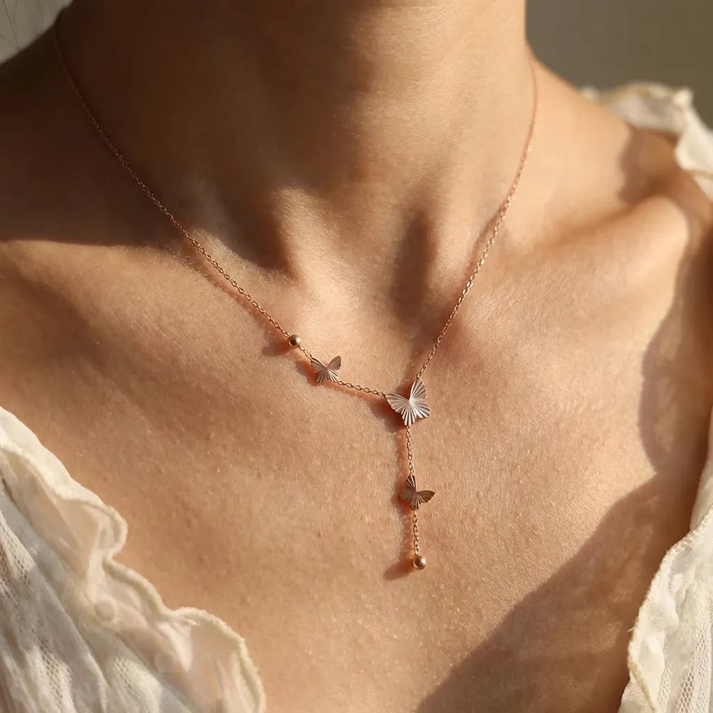 Bella Butterfly Necklace with 18K gold PVD finish