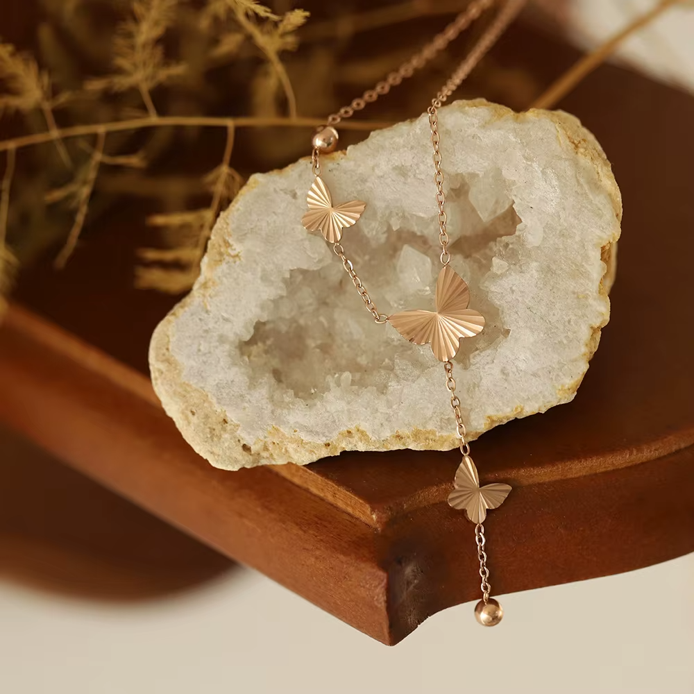 Bella Butterfly Necklace with 18K gold PVD finish