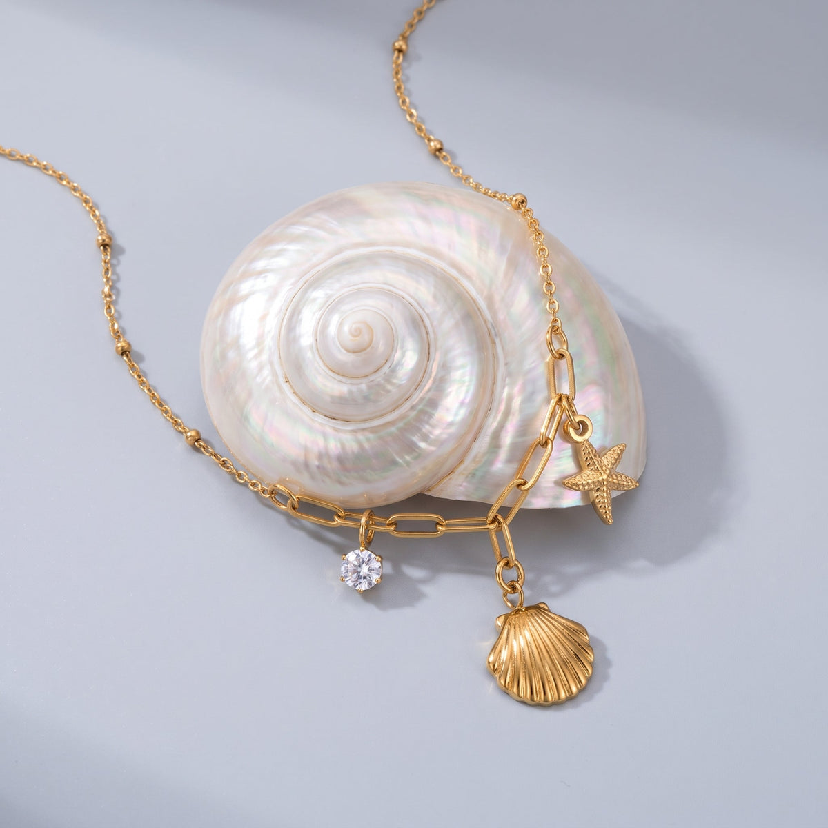 Annette Ocean Charms Gold Necklace