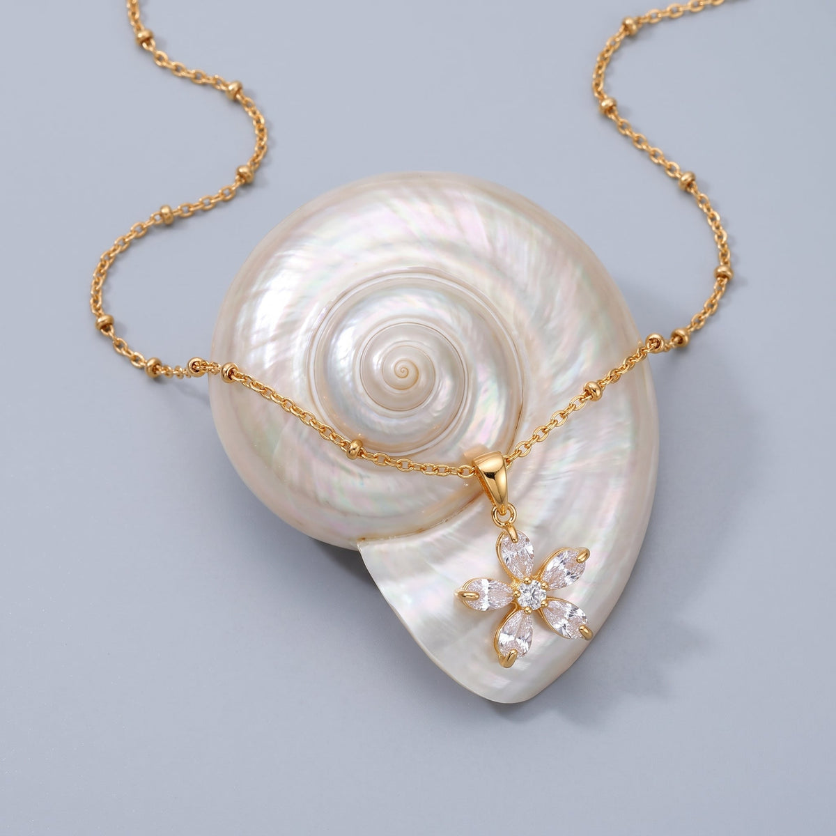 Eléonore Crystal Floral Pendant Necklace
