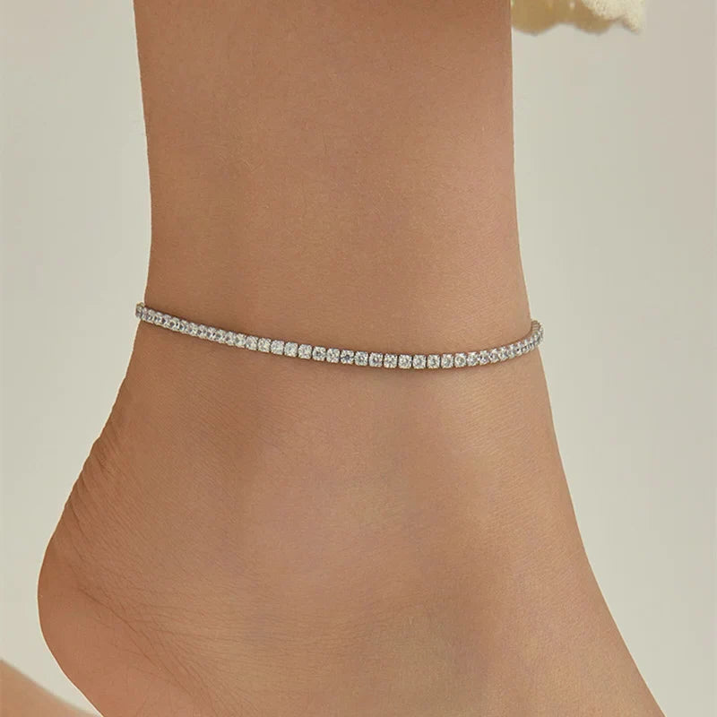 Emma Crystals Tennis Anklet