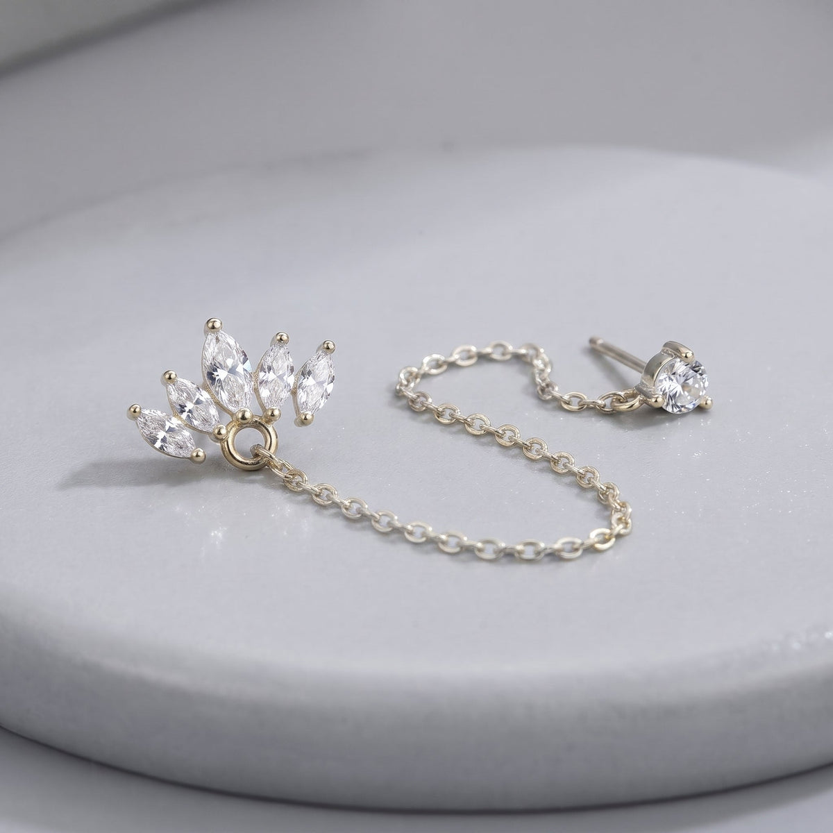 Colette Crown Crystals Silver Earring