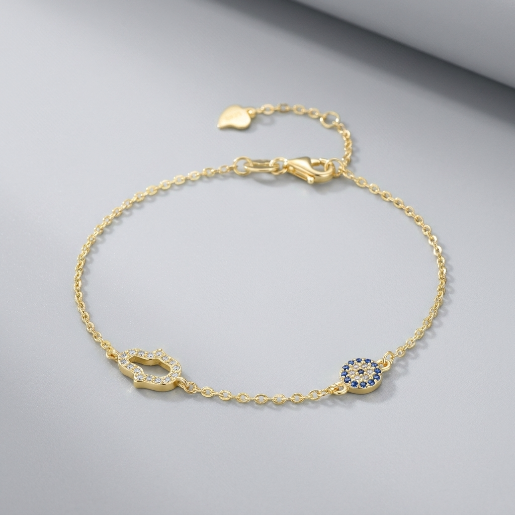 Chloé Hamsa & Evil Eye Bracelet in Sterling Silver