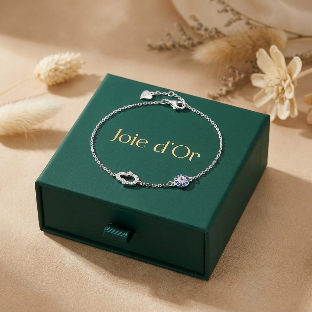 Chloé Hamsa & Evil Eye Bracelet in Sterling Silver