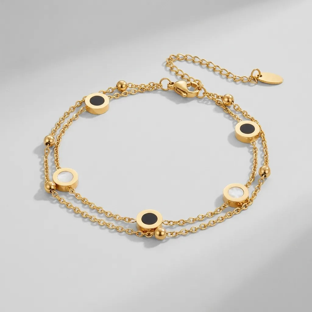 Dakota Layered Bracelet in 18K Gold Plated Finish