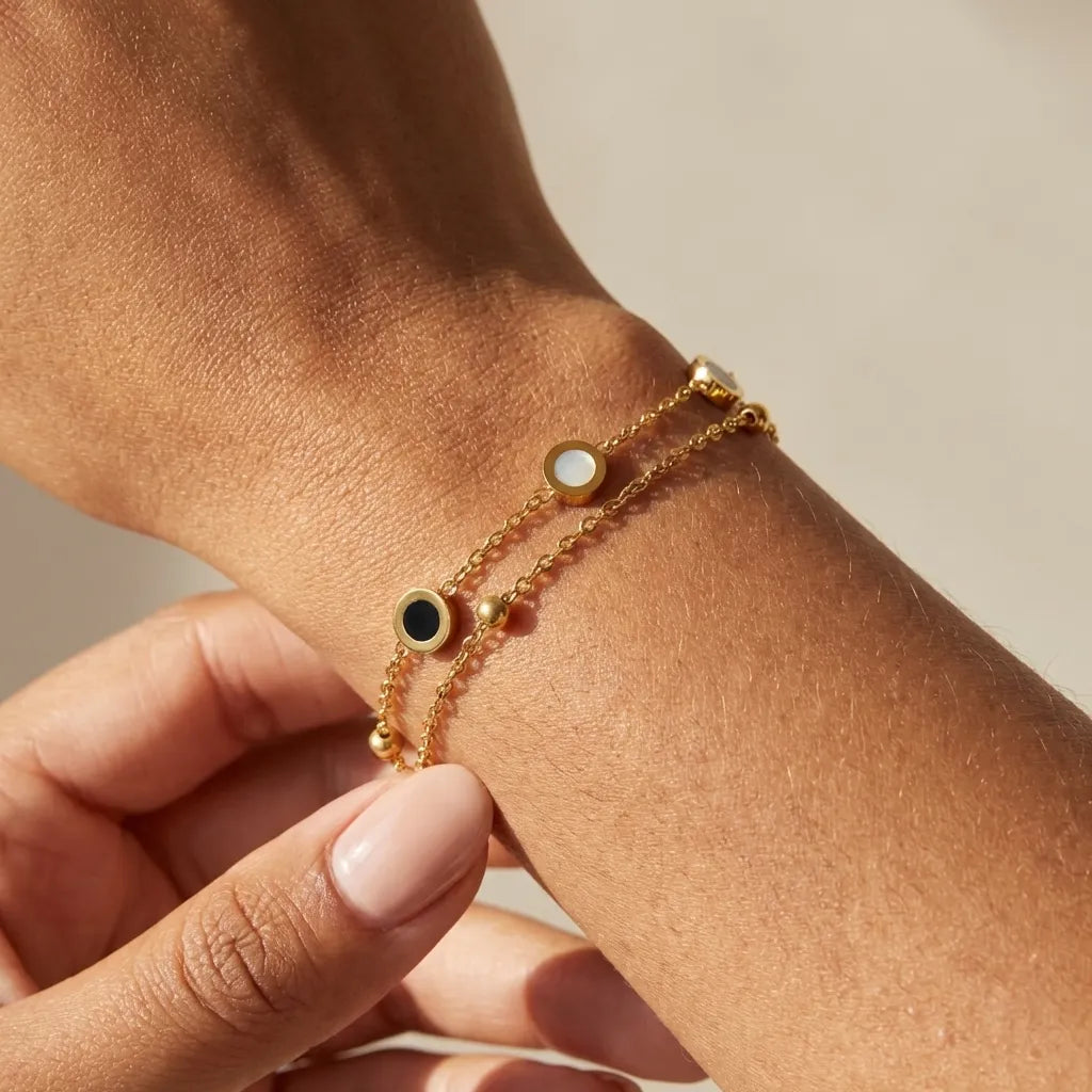 Dakota Layered Bracelet in 18K Gold Plated Finish