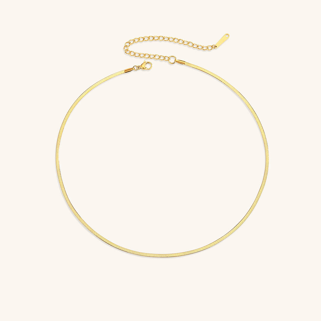 Eliza Gold Herringbone Necklace