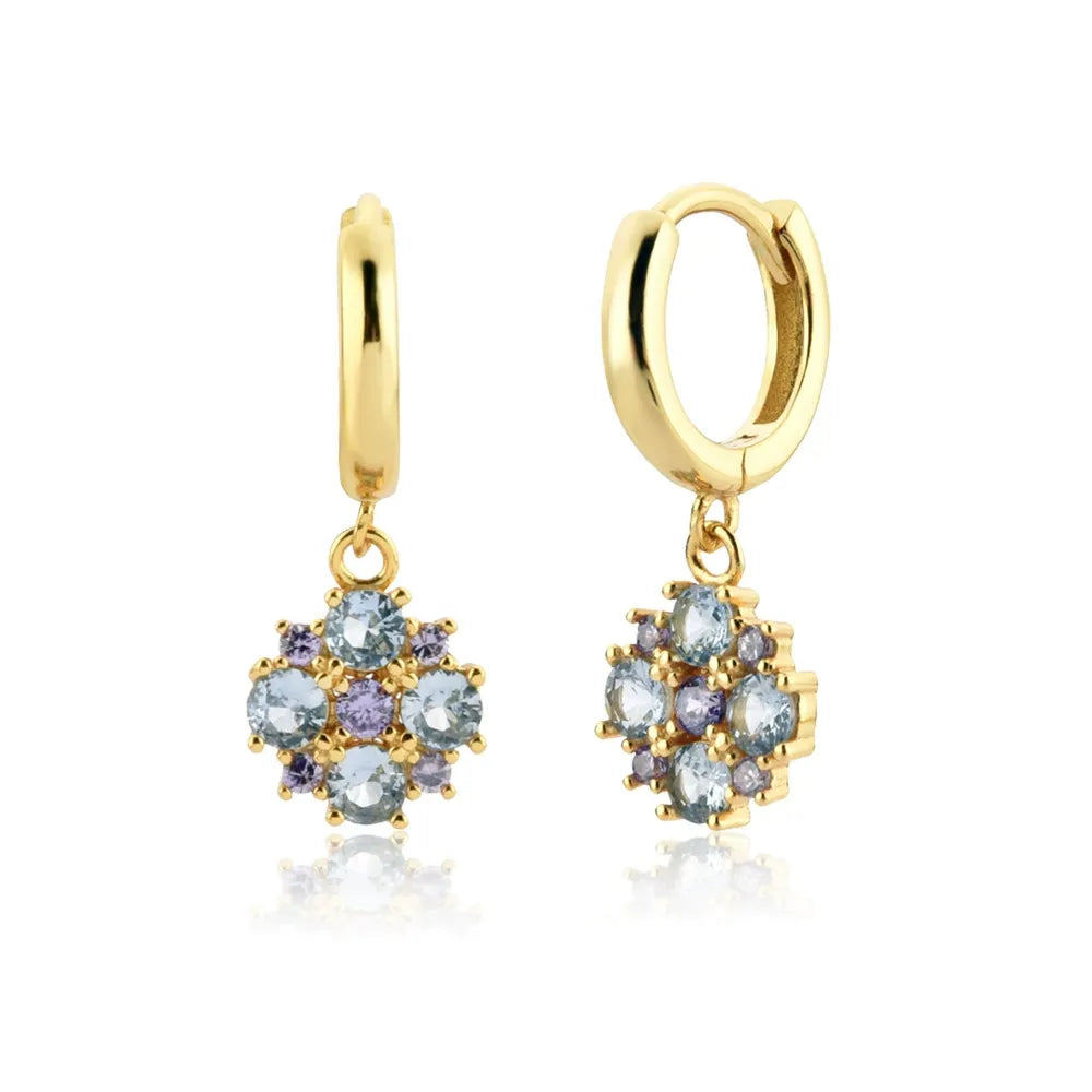Giulia Lavender Crystal Earrings with gold-plated finish