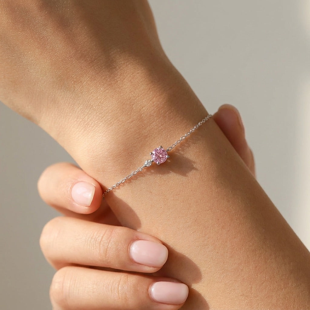 Giulia Rose Crystal Bracelet in Platinum Finish