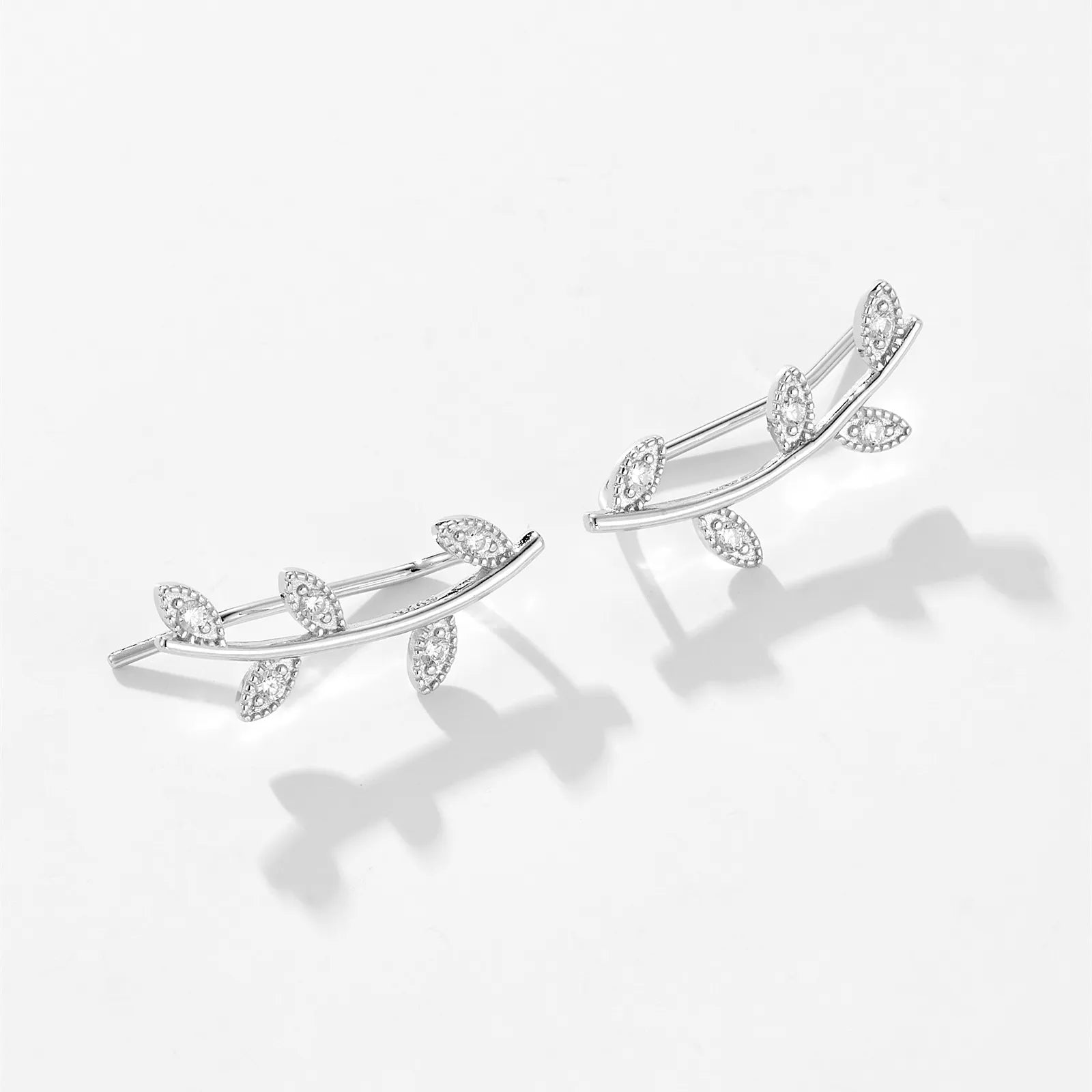 Giulia Vine Leaf Earrings in gold-plated finish