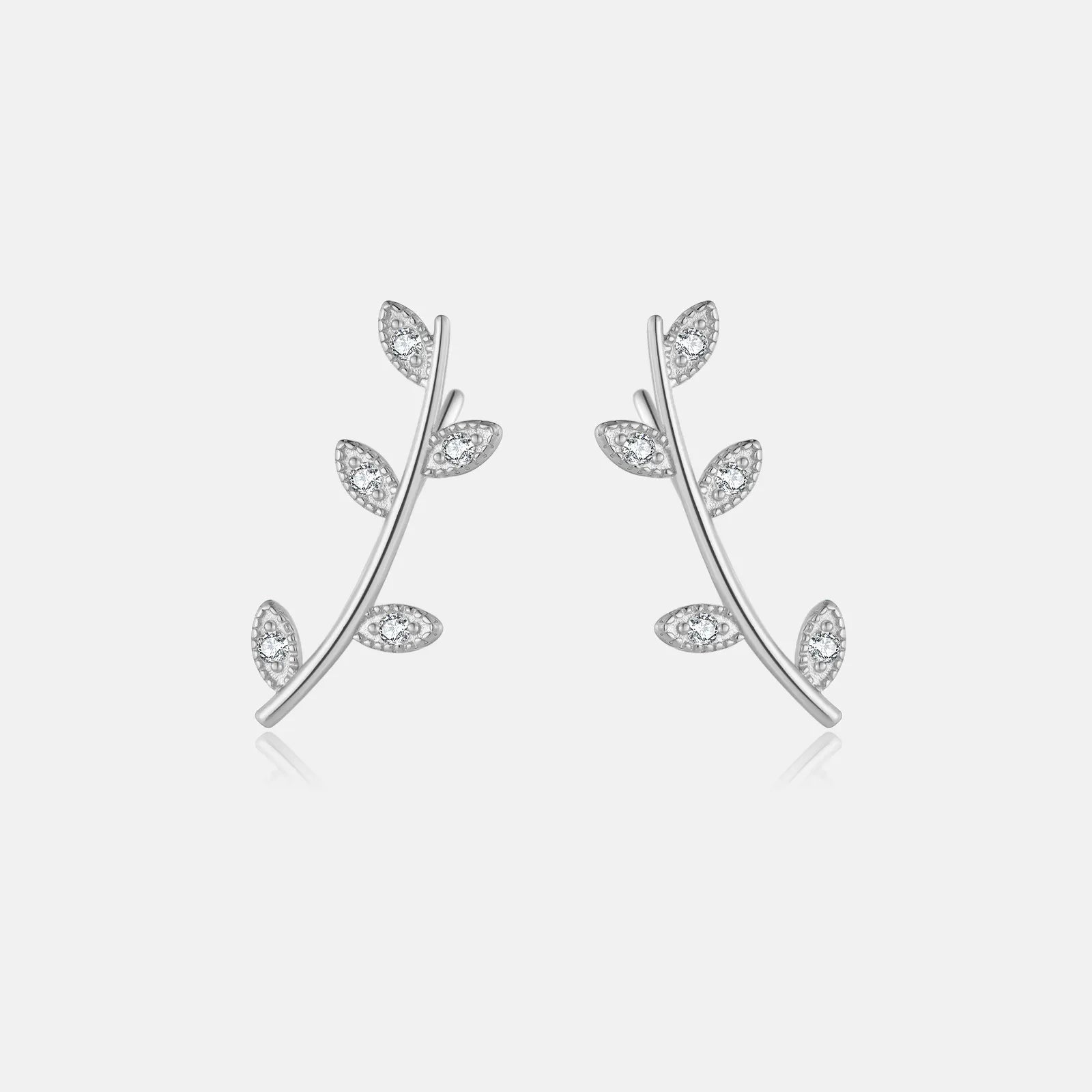 Giulia Vine Leaf Earrings in gold-plated finish