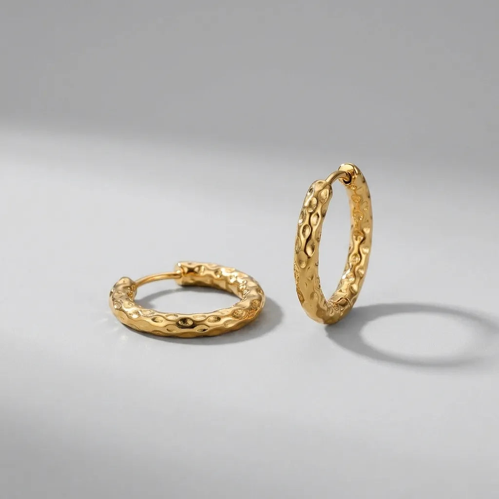 Hanna Hoops Earrings Minimal Gold Hoop Design