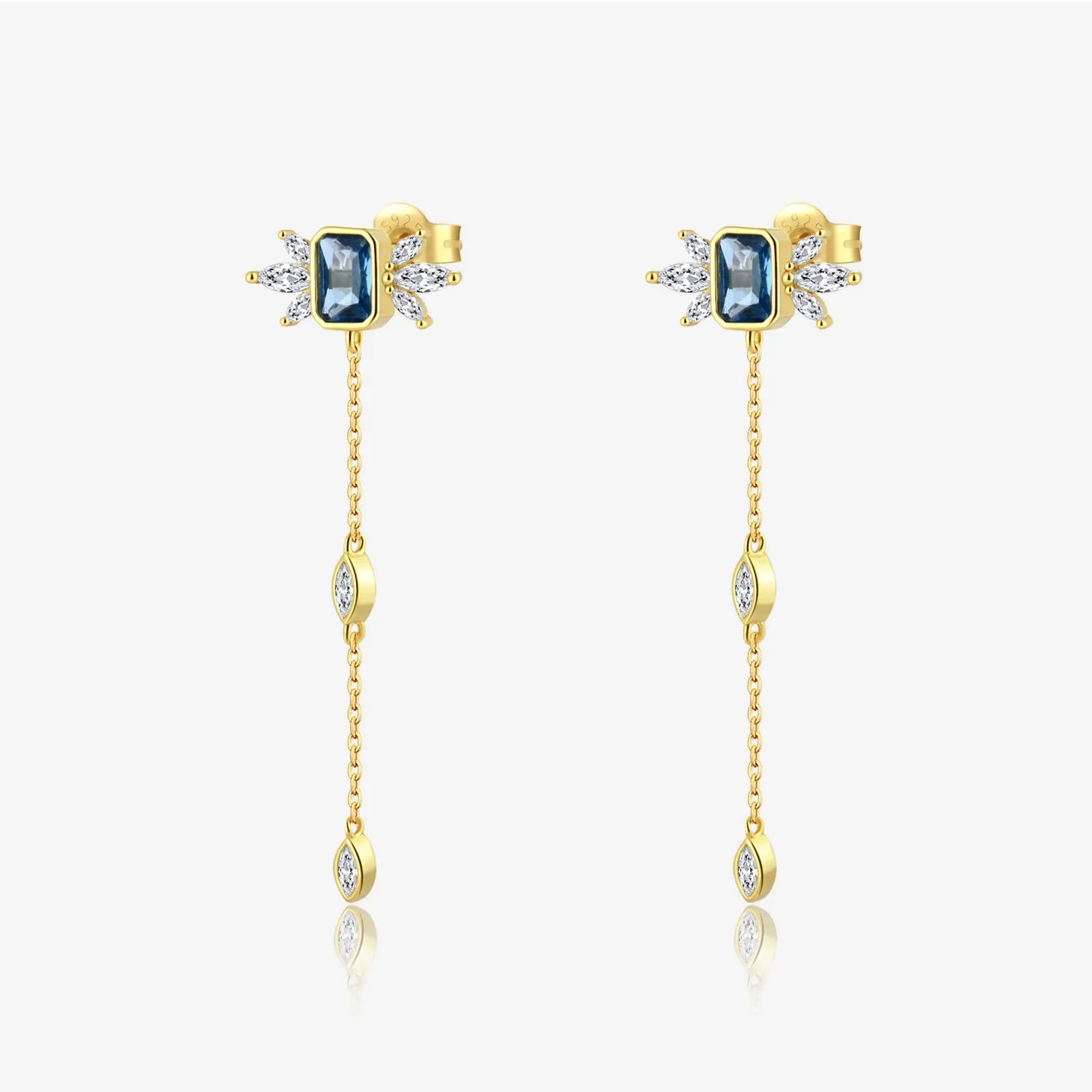 Isabella Noir Drop Earrings with black zircon crystals