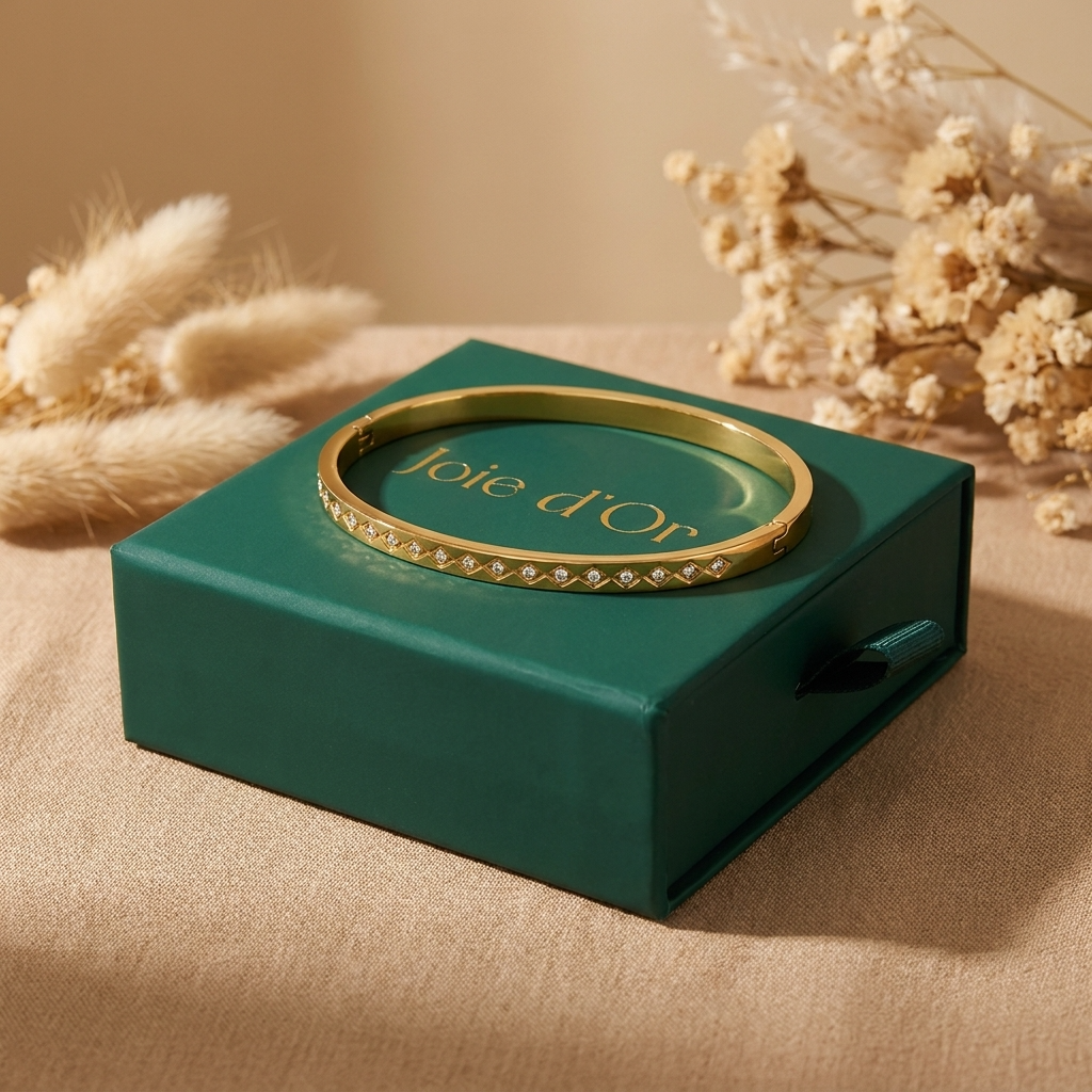Isabella Pavé Crystal Bangle with Sparkling Zircon Stones
